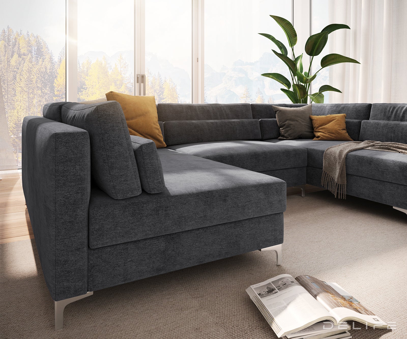 Kutna garnitura Elio 300x185cm, Materijal: Mikrofibra