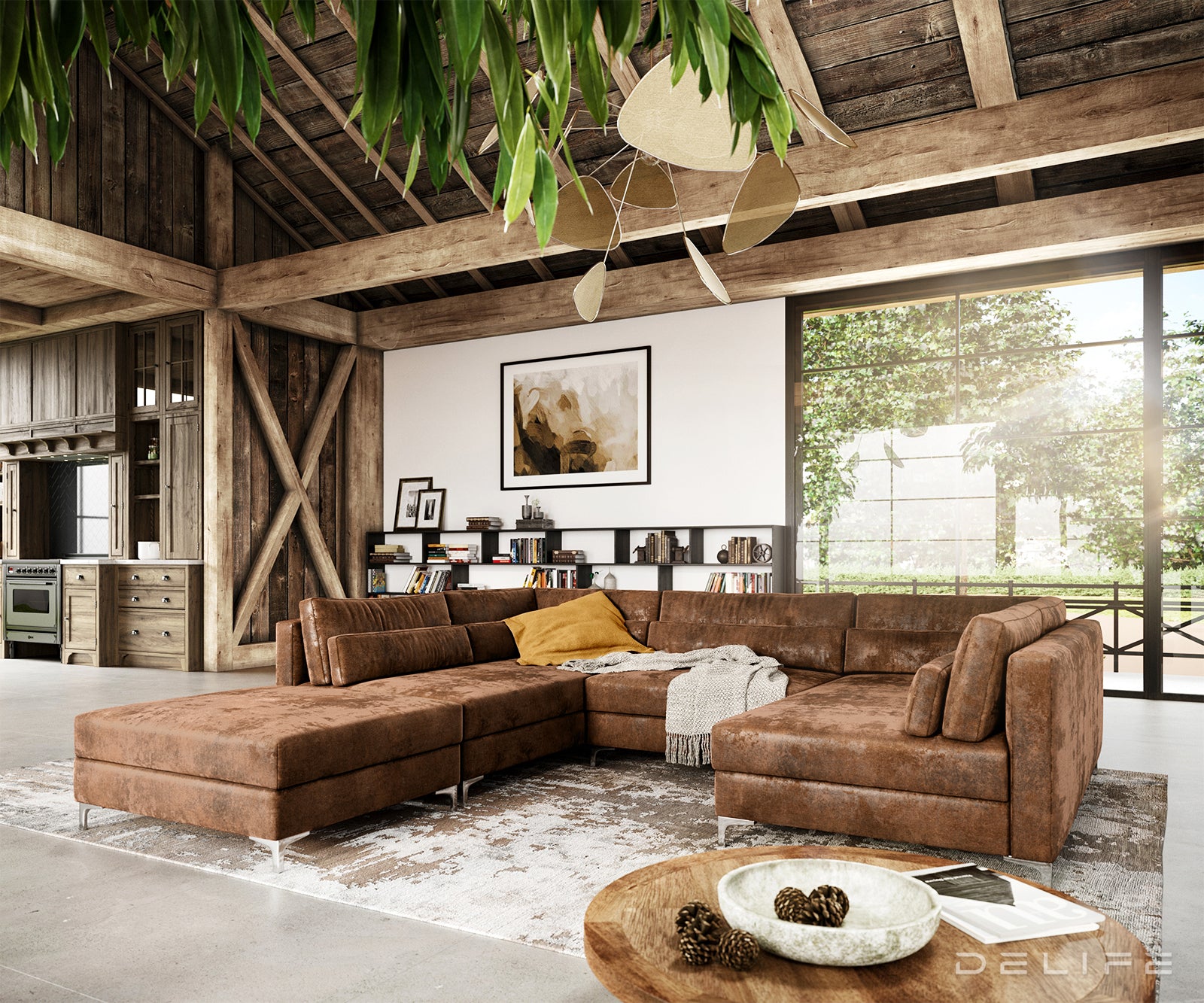 Kutna garnitura Elio 400x185cm, Materijal: Imitacija kože