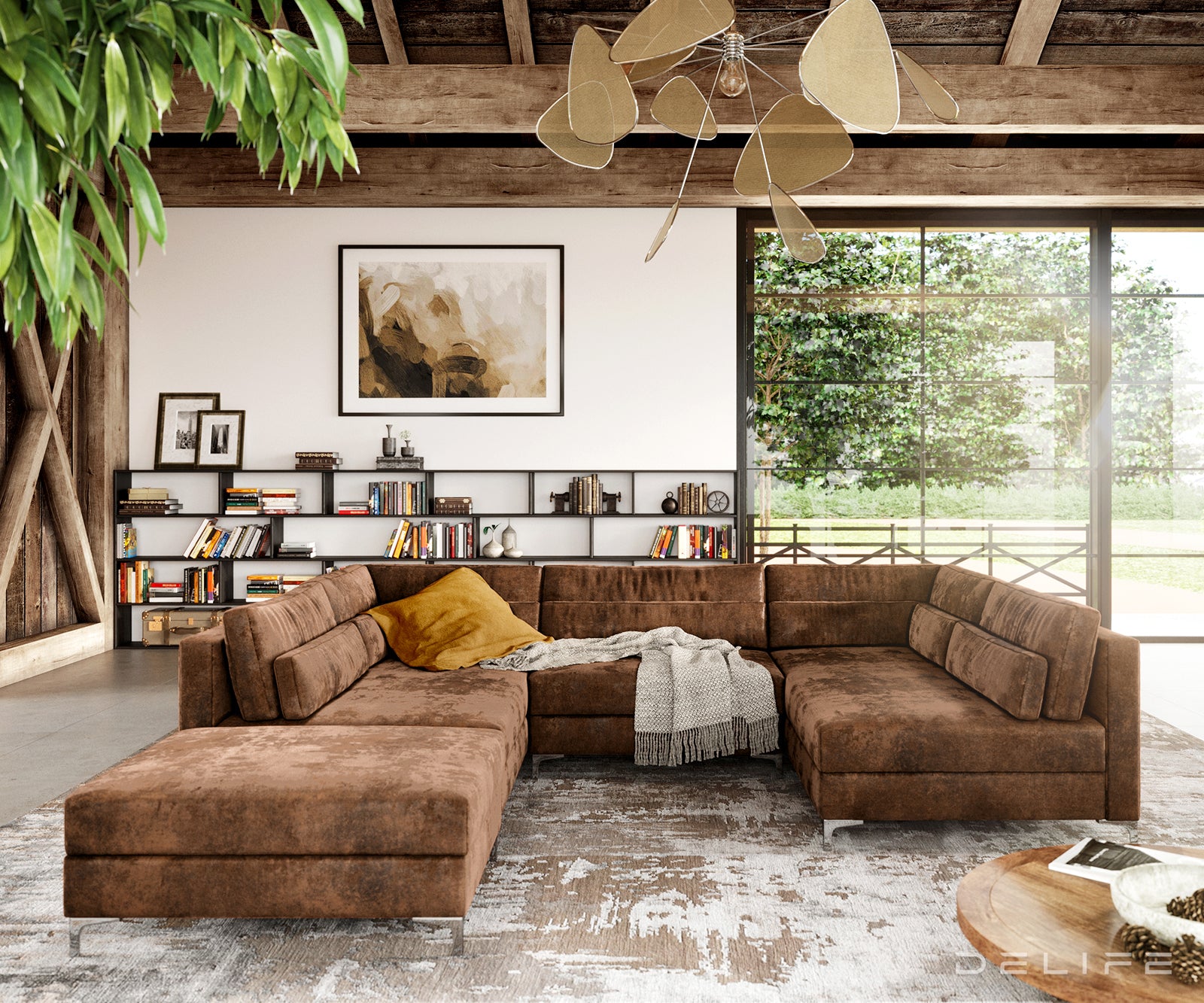 Kutna garnitura Elio 300x185cm, Materijal: Imitacija kože