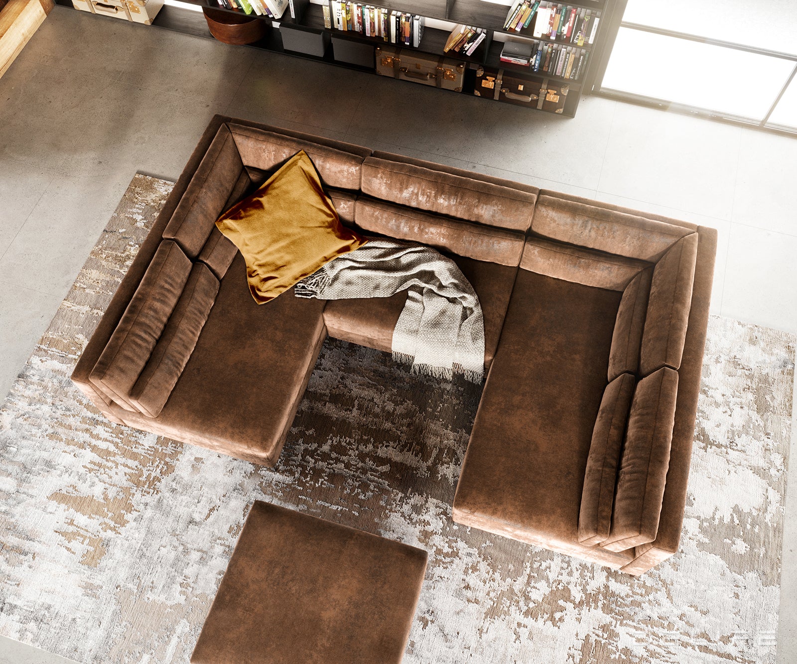 Kutna garnitura Elio 300x185cm, Materijal: Imitacija kože