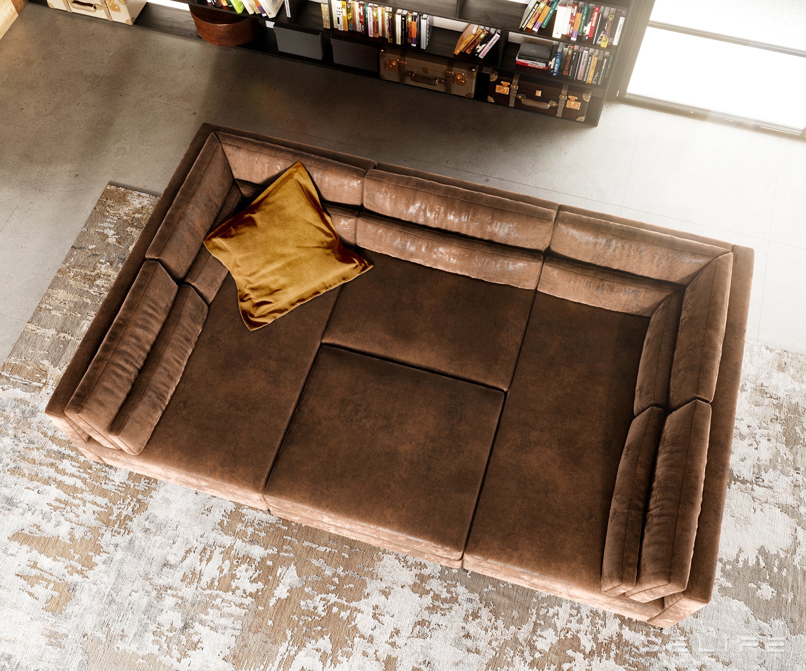 Kutna garnitura Elio 400x185cm, Materijal: Imitacija kože