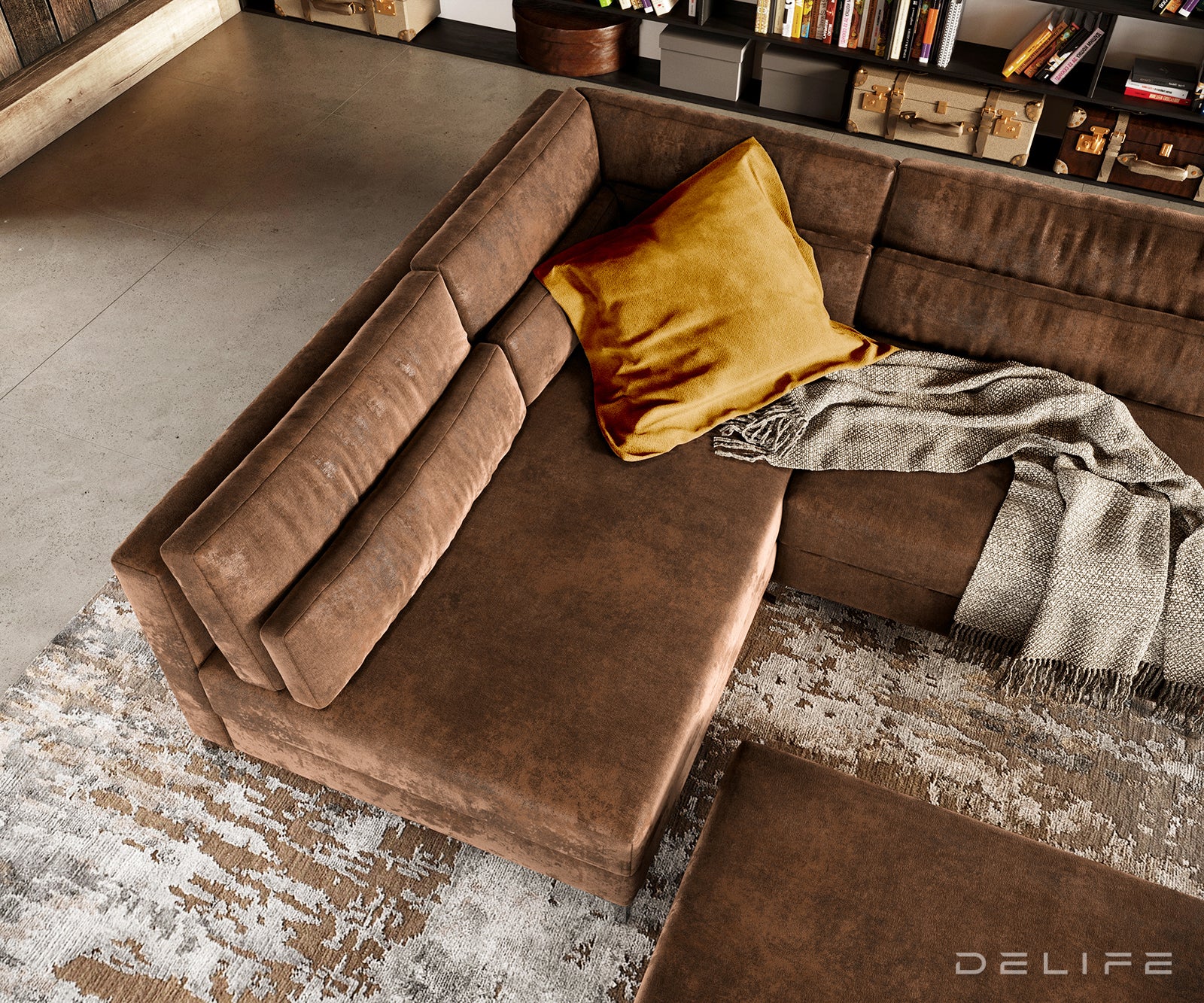 Kutna garnitura Elio 400x185cm, Materijal: Imitacija kože