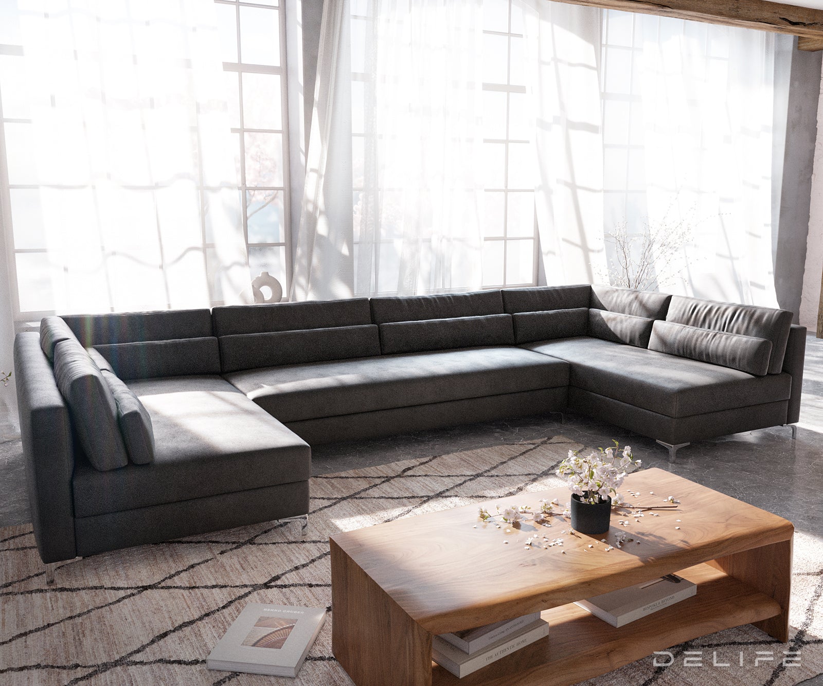 Kutna garnitura Elio 300x185cm, Materijal: Imitacija kože