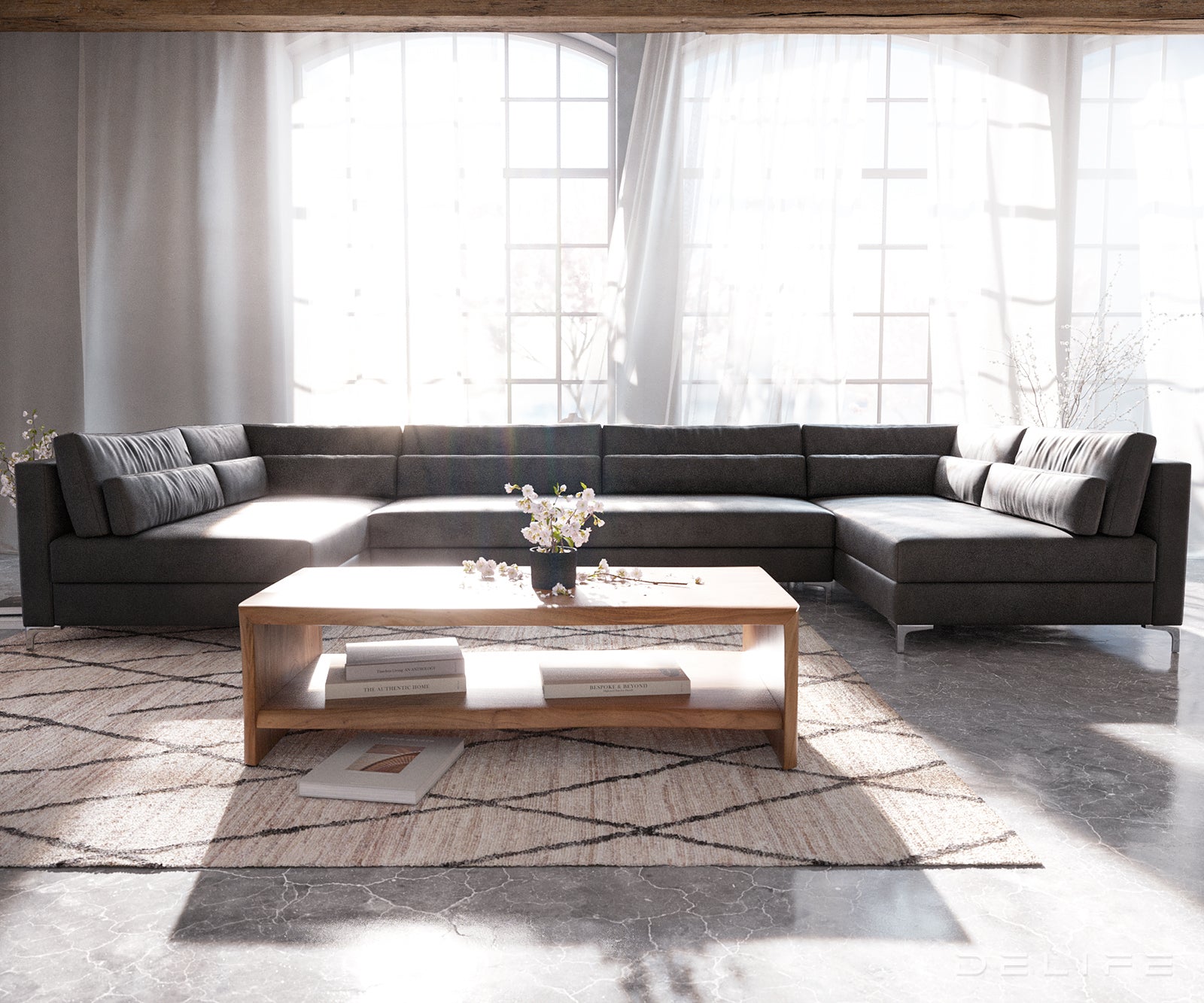 Kutna garnitura Elio 300x185cm, Materijal: Imitacija kože