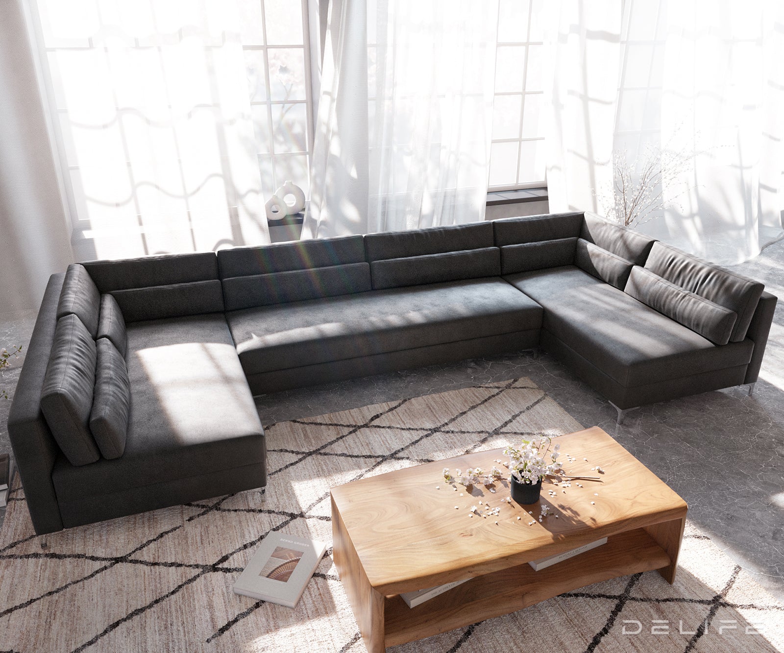 Kutna garnitura Elio 300x185cm, Materijal: Imitacija kože