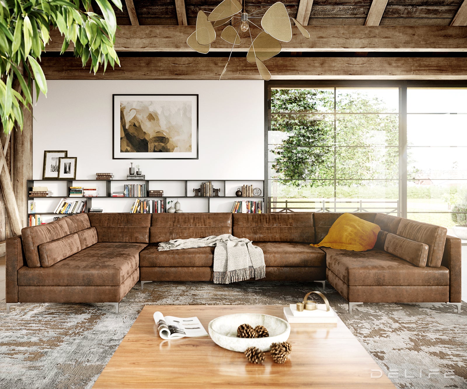 Kutna garnitura Elio 300x185cm, Materijal: Imitacija kože