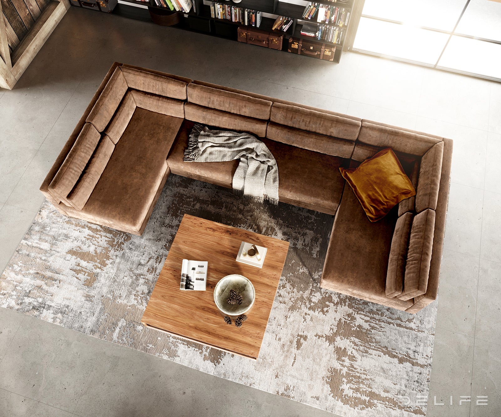 Kutna garnitura Elio 400x185cm, Materijal: Imitacija kože