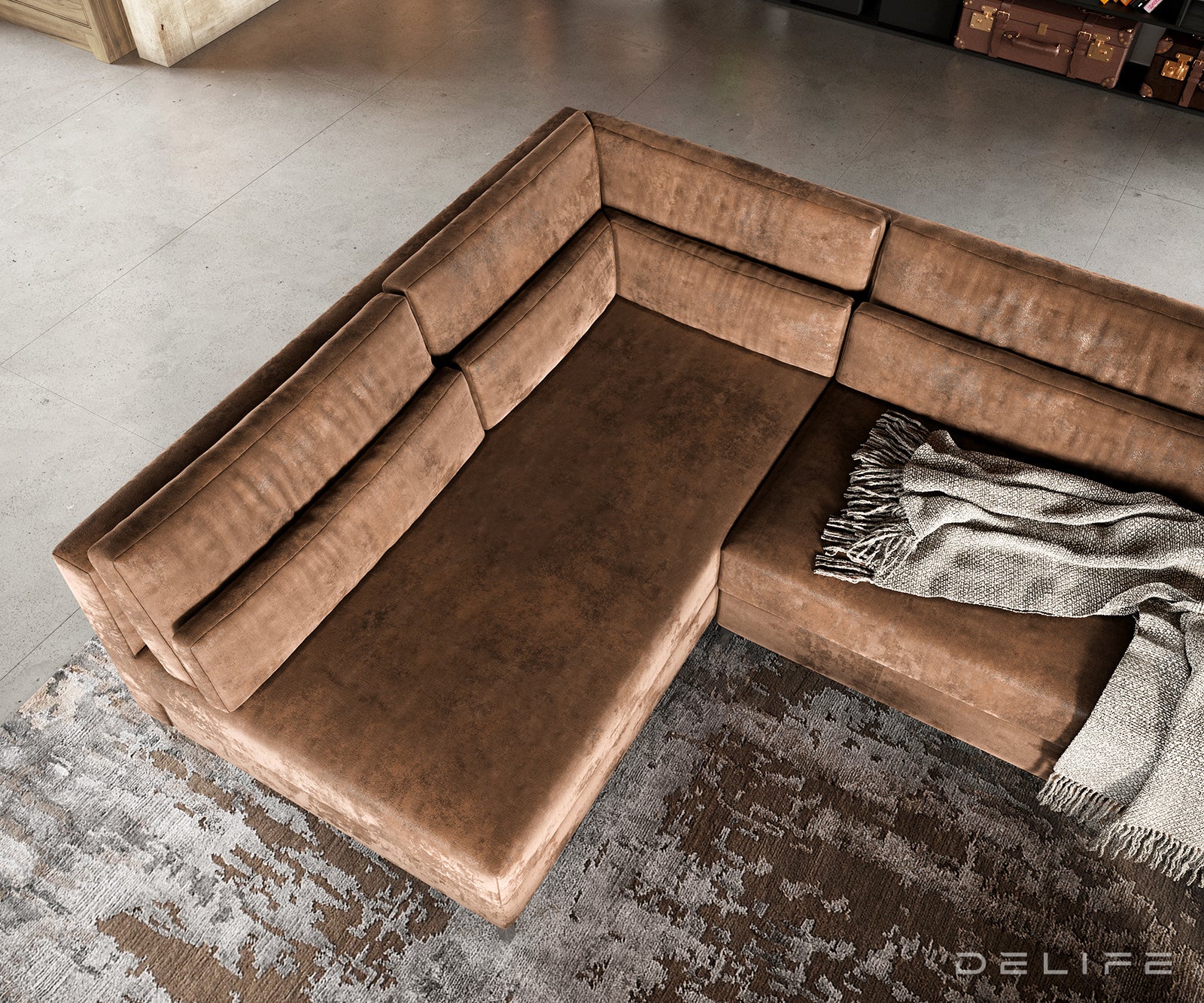 Kutna garnitura Elio 300x185cm, Materijal: Imitacija kože