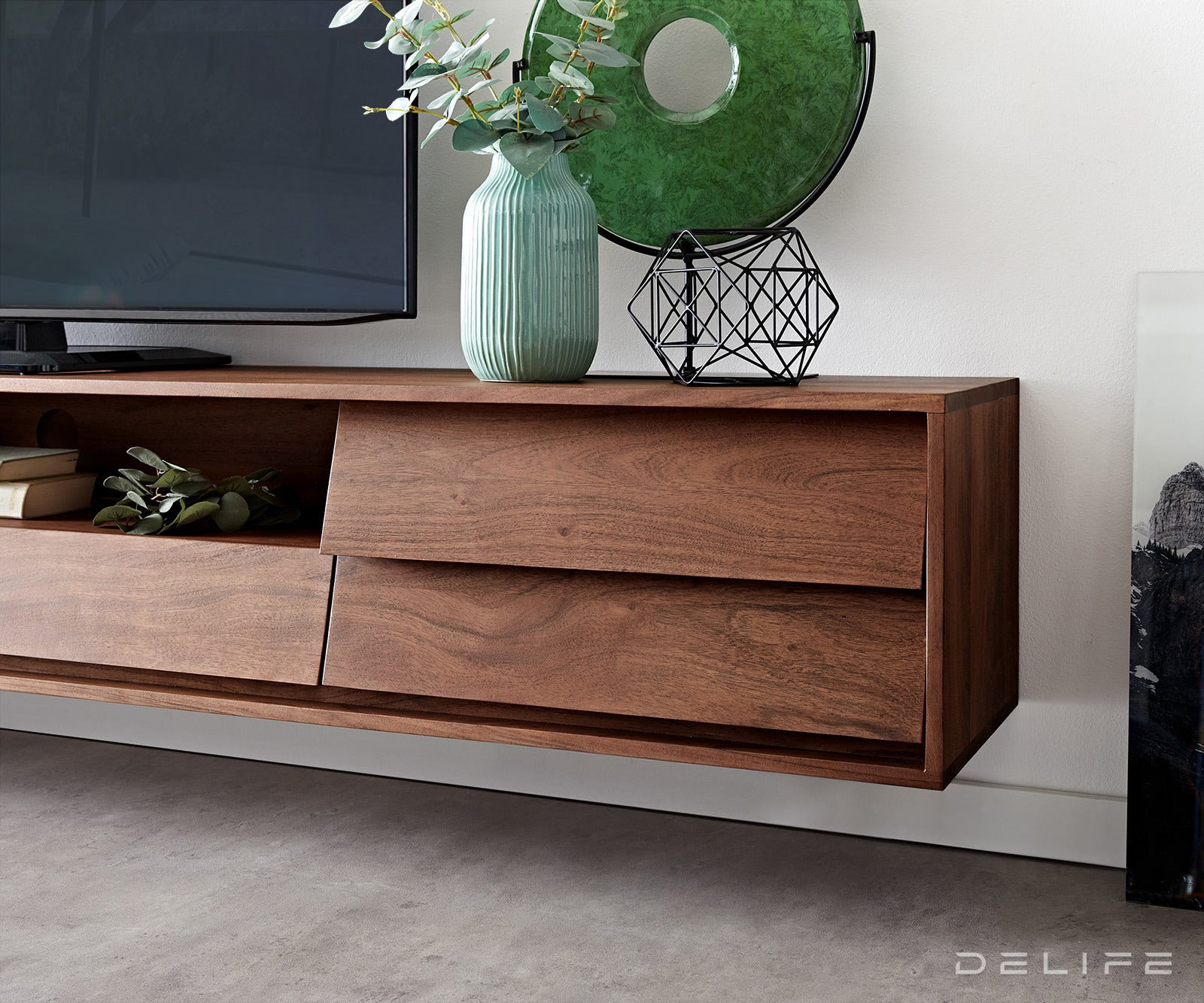 TV komoda Eloi 240x33cm,  Materijal: Bagrem