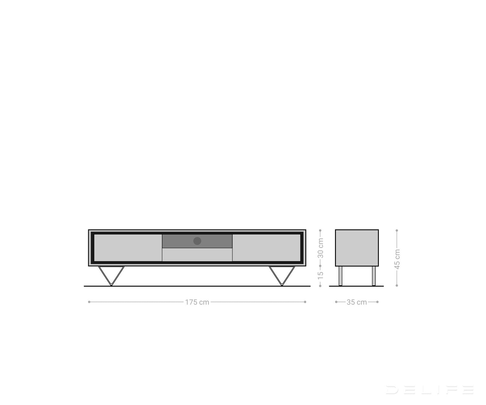 Komoda Stonegrace 175cm, Materijal: Bagrem
