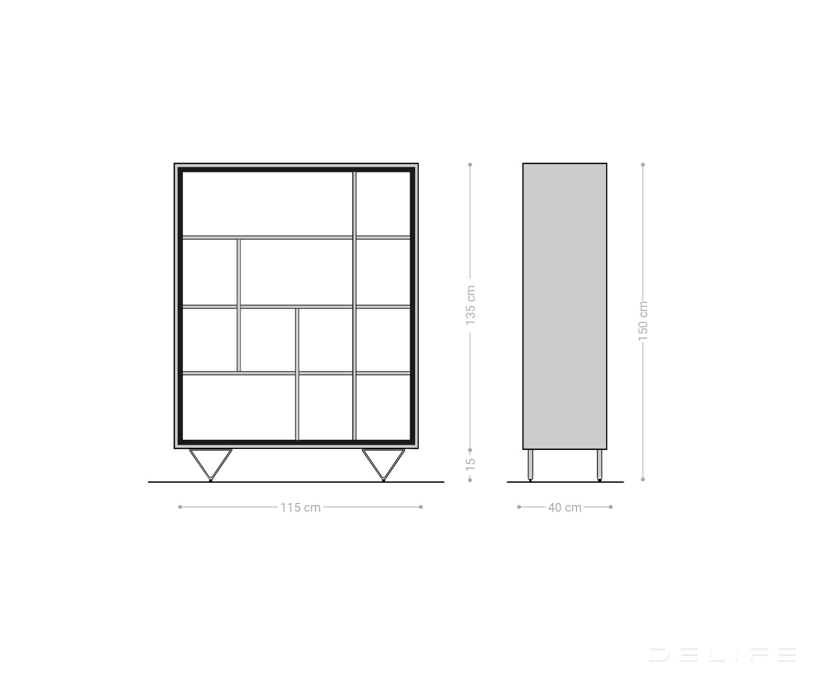 Visoka komoda Stonegrace, Materijal: Bagrem
