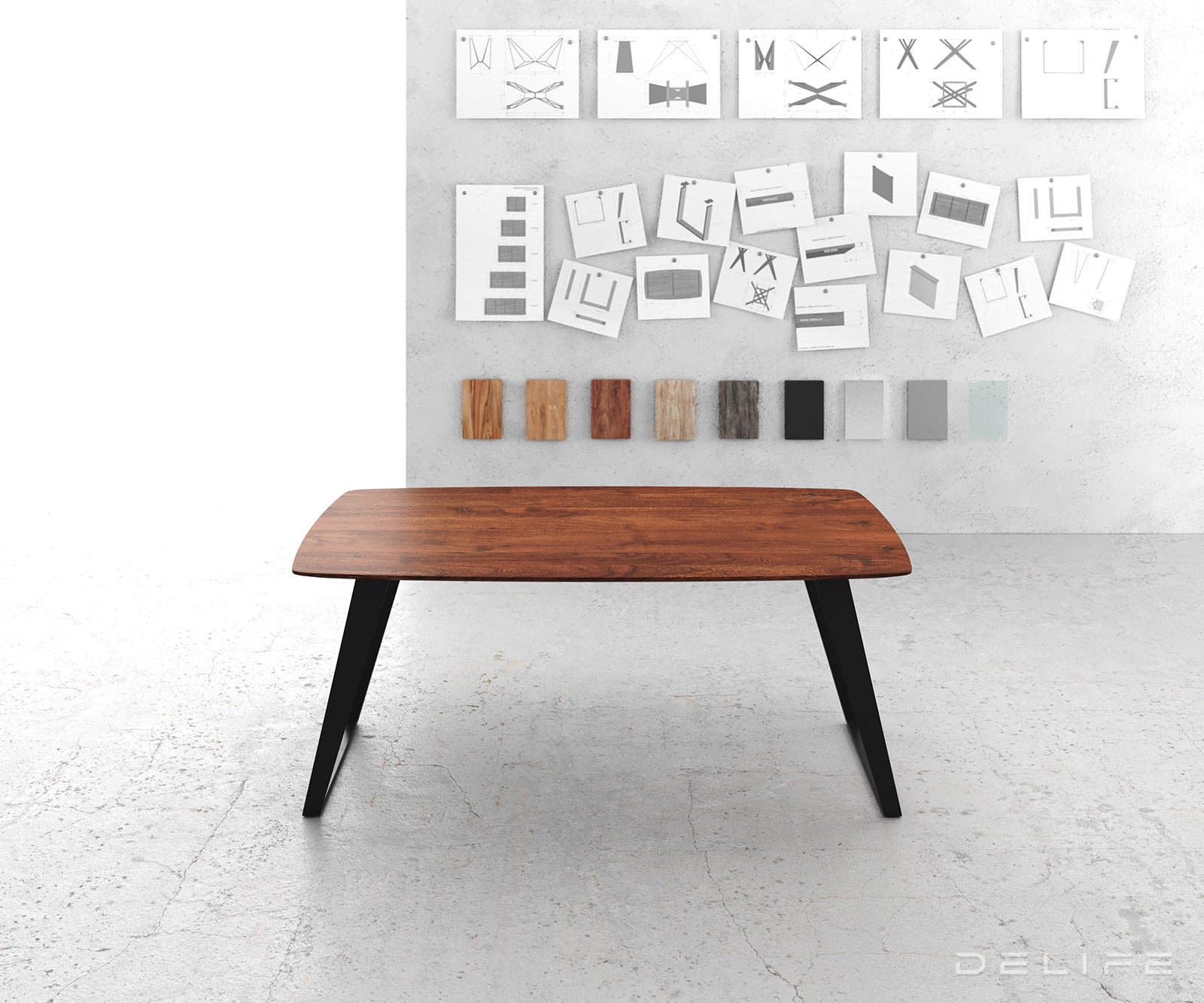 Blagovaonski stol Edge Bott, Materijal: Bagrem