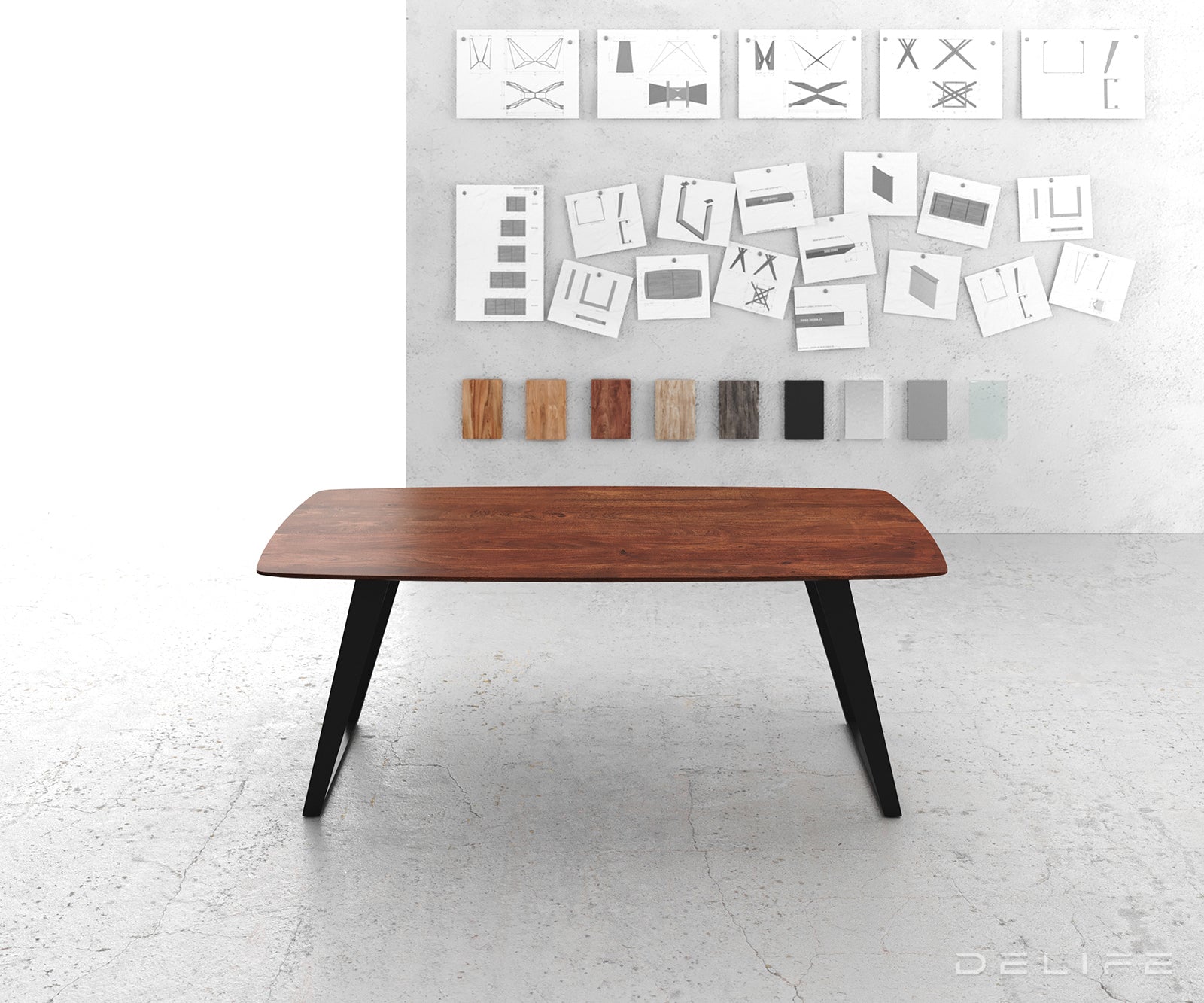 Blagovaonski stol Edge Bott, Materijal: Bagrem