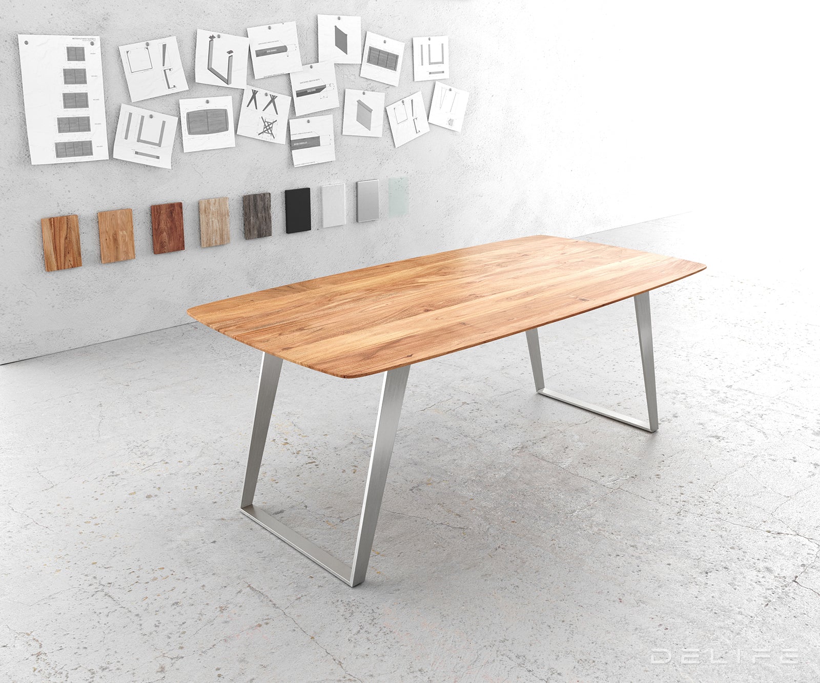 Blagovaonski stol Edge Bott, Materijal: Bagrem