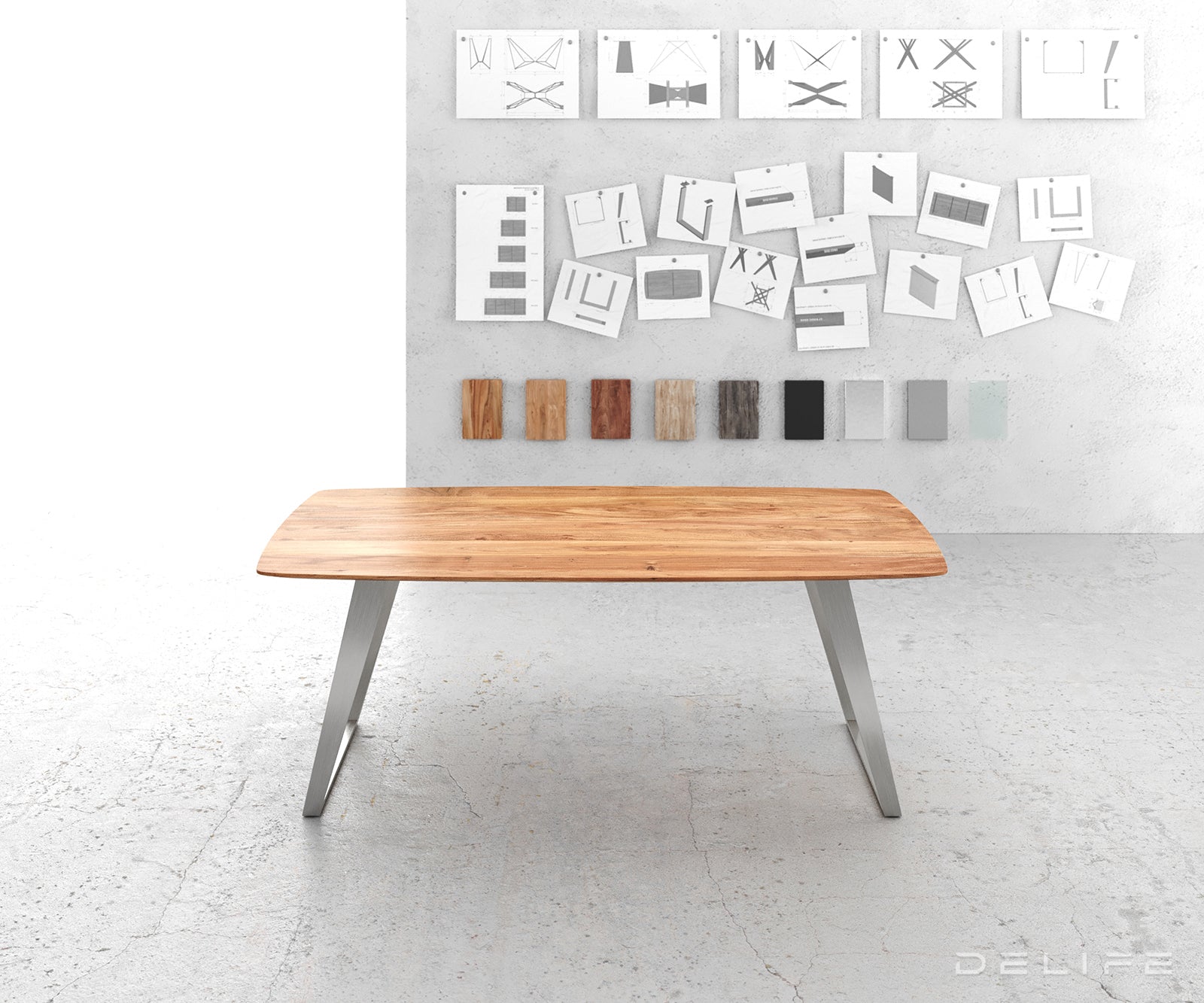 Blagovaonski stol Edge Bott, Materijal: Bagrem