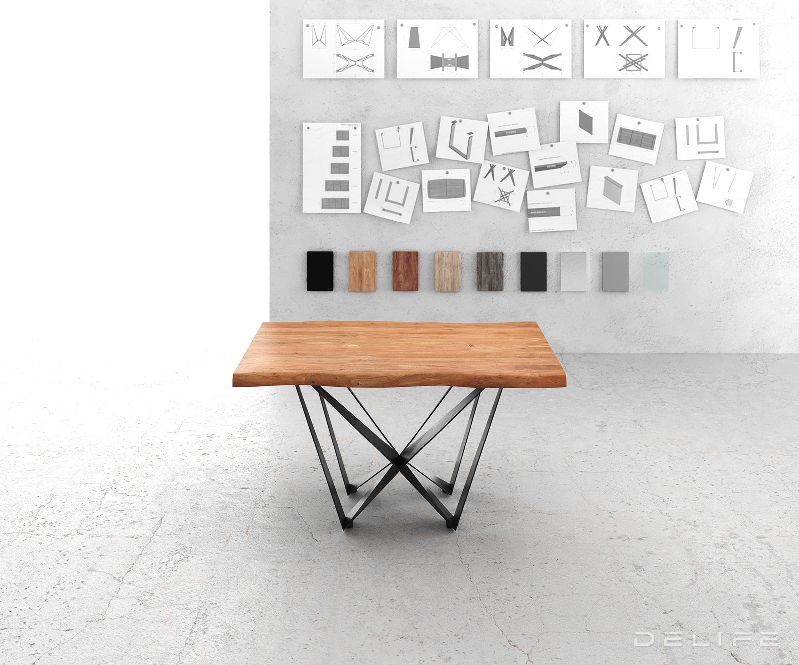 Blagovaonski stol Edge, Materijal: Bagrem, Debljina ploče: 5,5cm