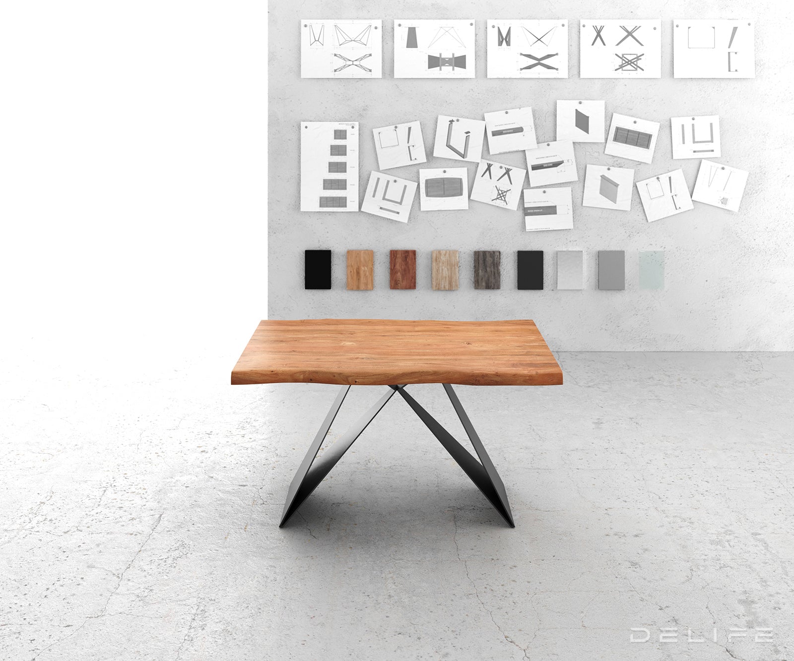 Blagovaonski stol Edge, Materijal: Bagrem, Debljina ploče: 5,5cm