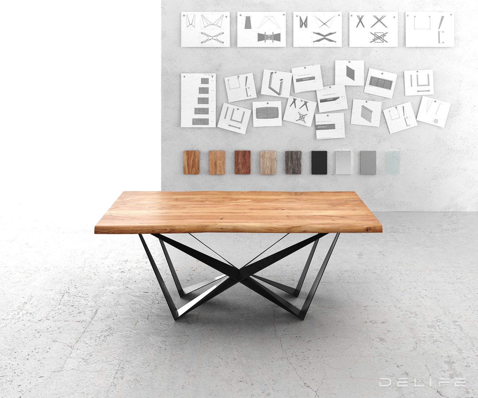 Blagovaonski stol Edge, Materijal: Bagrem, Debljina ploče: 5,5cm