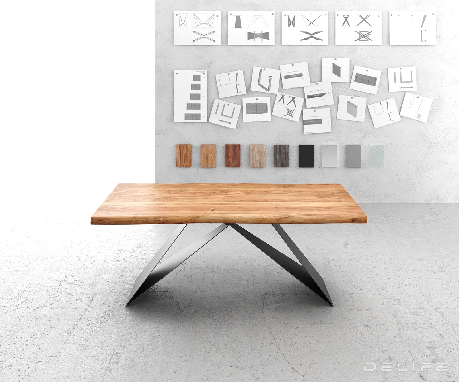 Blagovaonski stol Edge, Materijal: Bagrem, Debljina ploče: 5,5cm