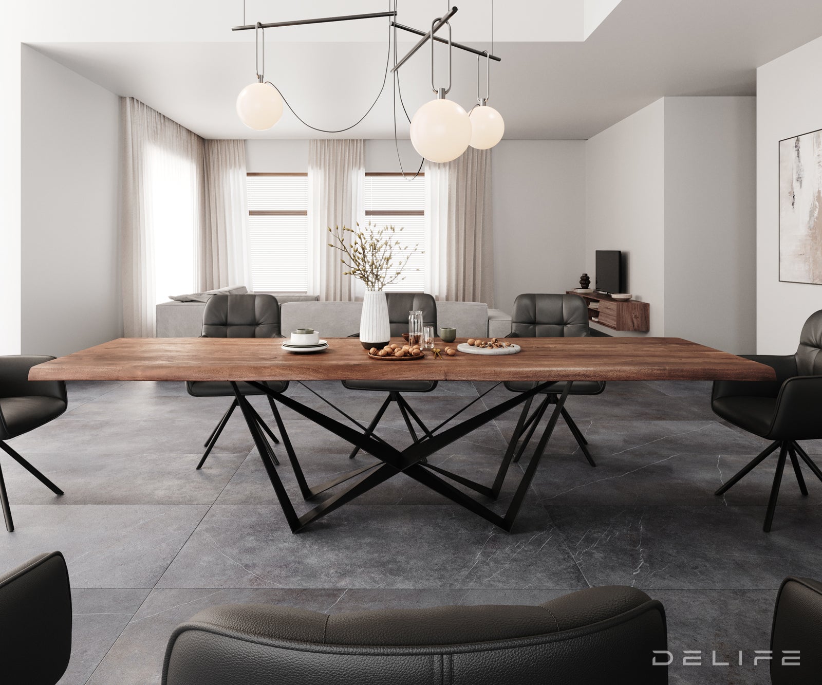 Blagovaonski stol Edge, Materijal: Bagrem, Debljina ploče: 5,5cm