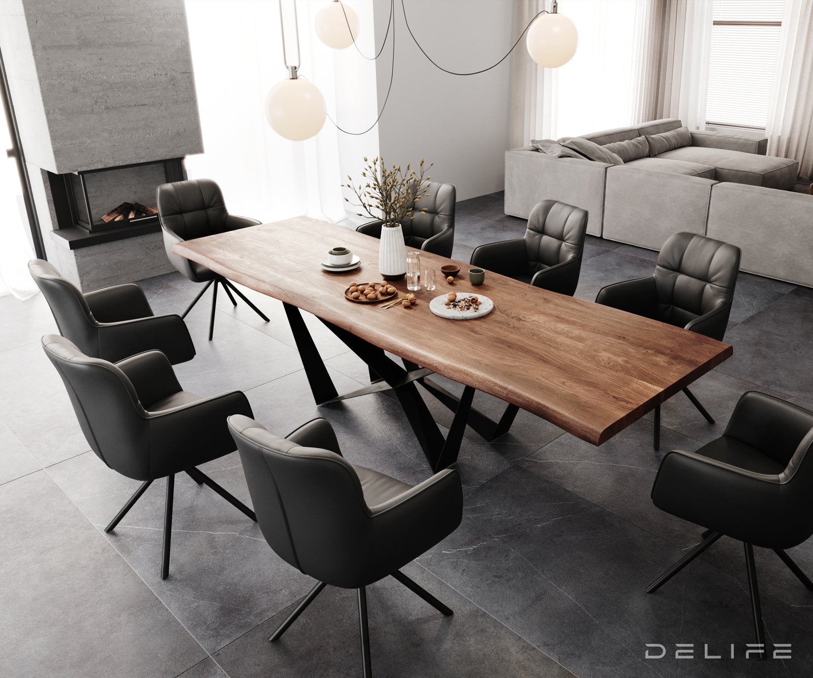 Blagovaonski stol Edge, Materijal: Bagrem, Debljina ploče: 5,5cm