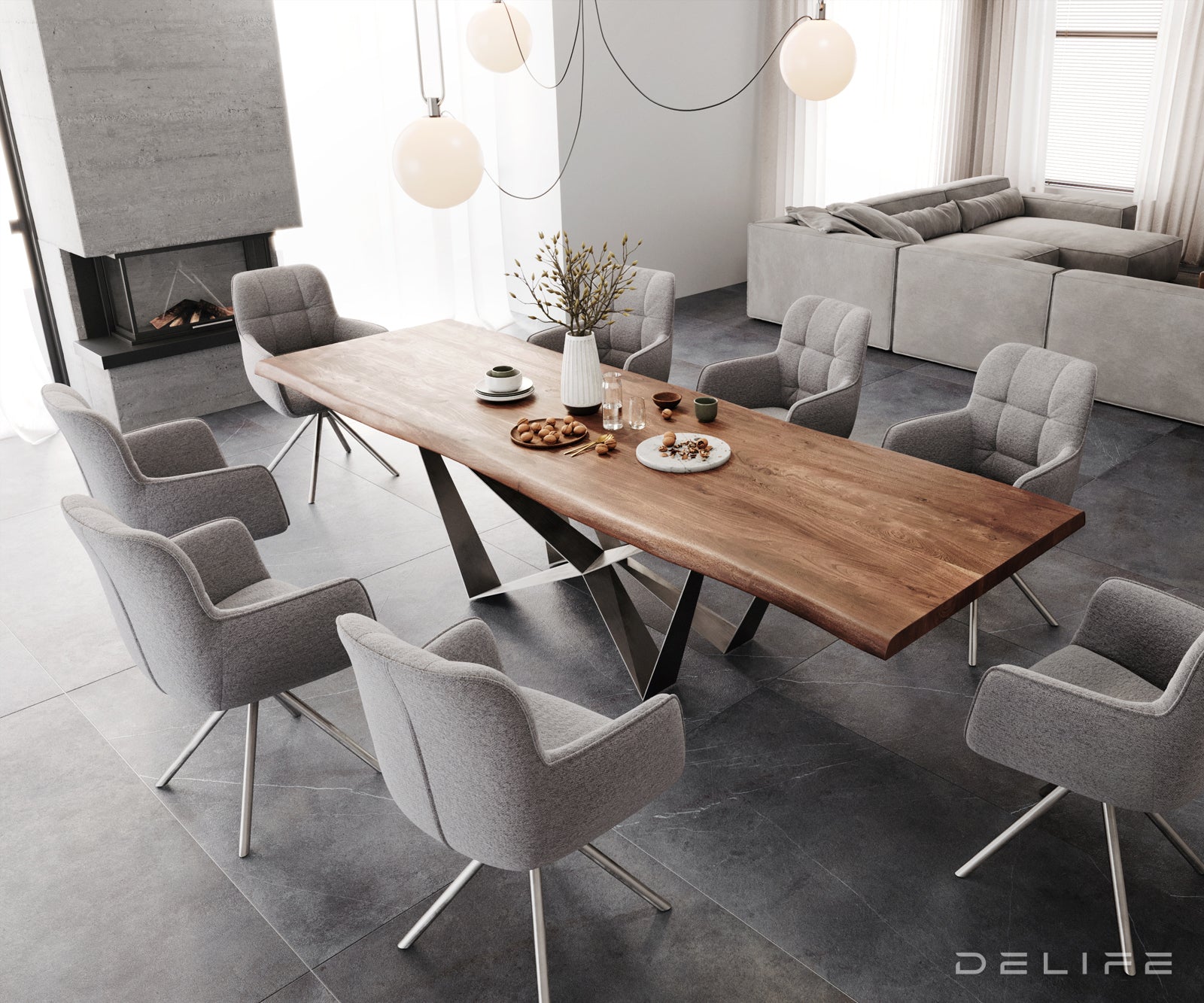 Blagovaonski stol Edge, Materijal: Bagrem, Debljina ploče: 5,5cm