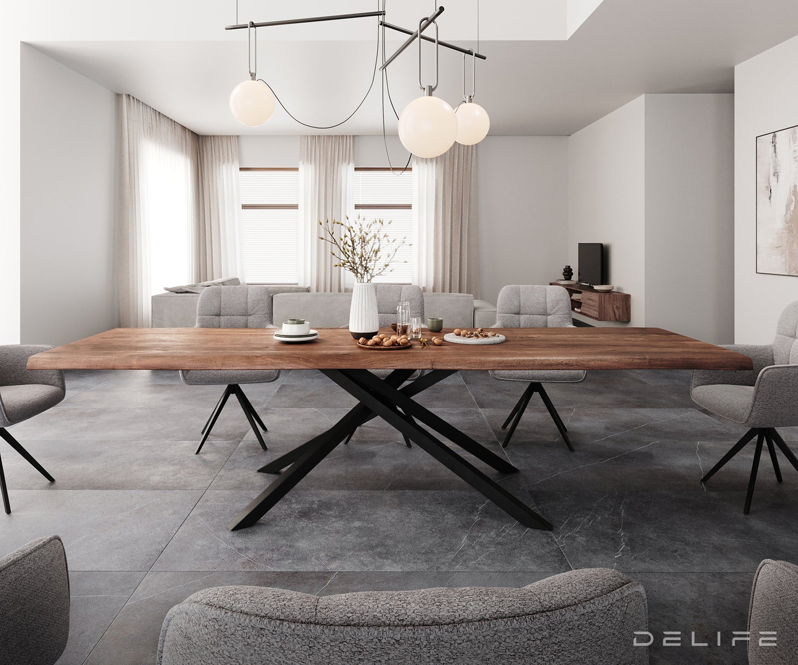 Blagovaonski stol Edge, Materijal: Bagrem, Debljina ploče: 5,5cm