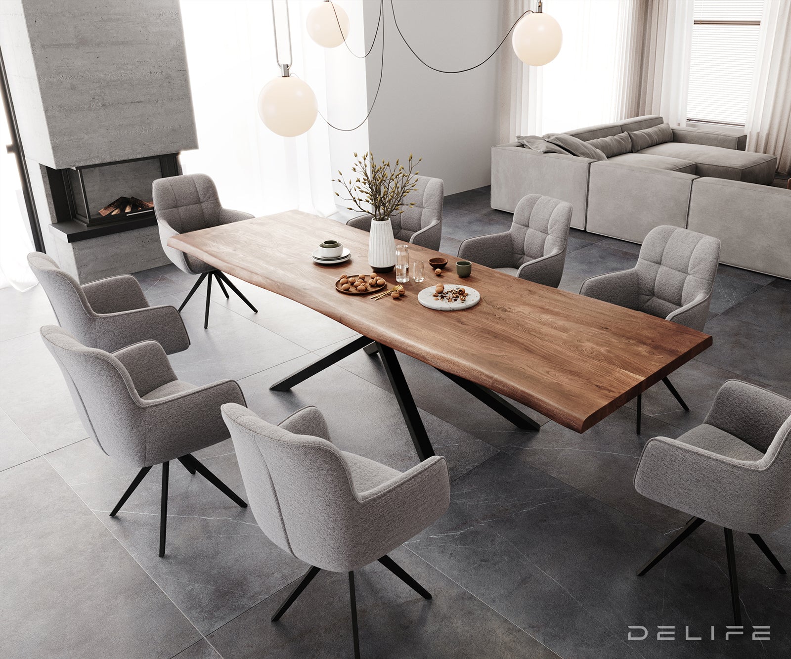 Blagovaonski stol Edge, Materijal: Bagrem, Debljina ploče: 5,5cm