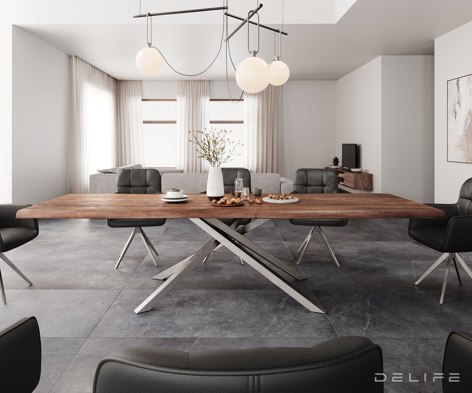 Blagovaonski stol Edge, Materijal: Bagrem, Debljina ploče: 5,5cm