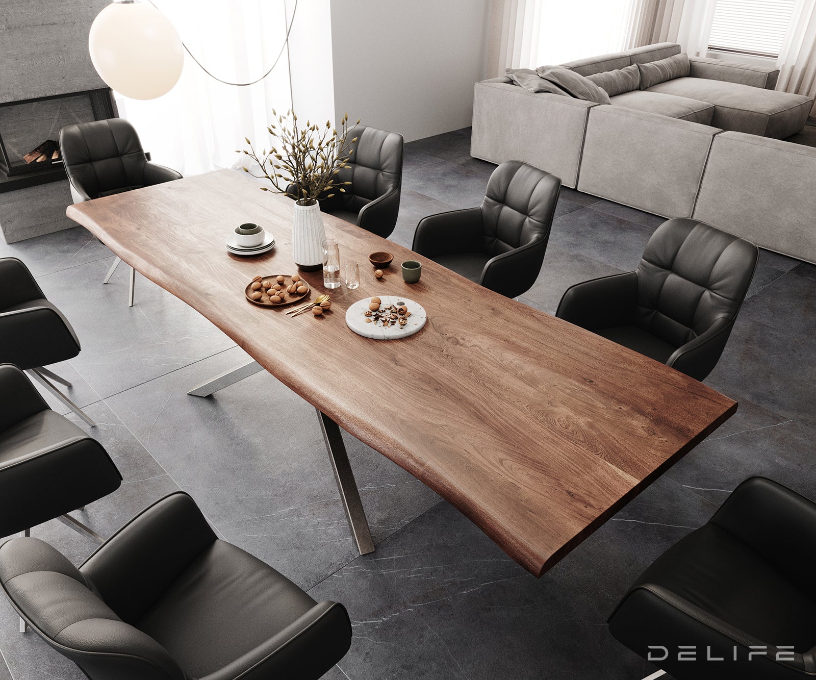 Blagovaonski stol Edge, Materijal: Bagrem, Debljina ploče: 5,5cm