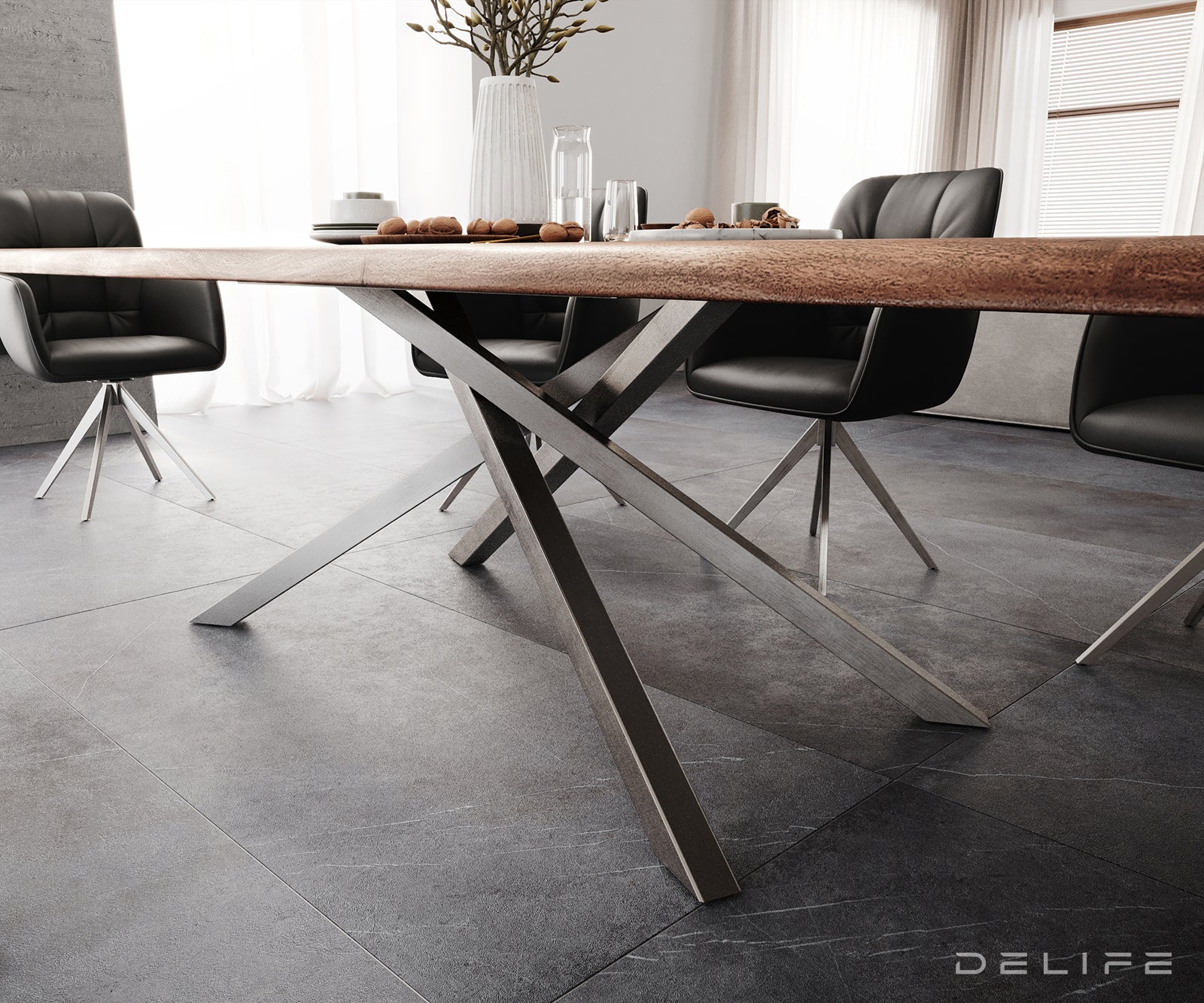 Blagovaonski stol Edge, Materijal: Bagrem, Debljina ploče: 5,5cm