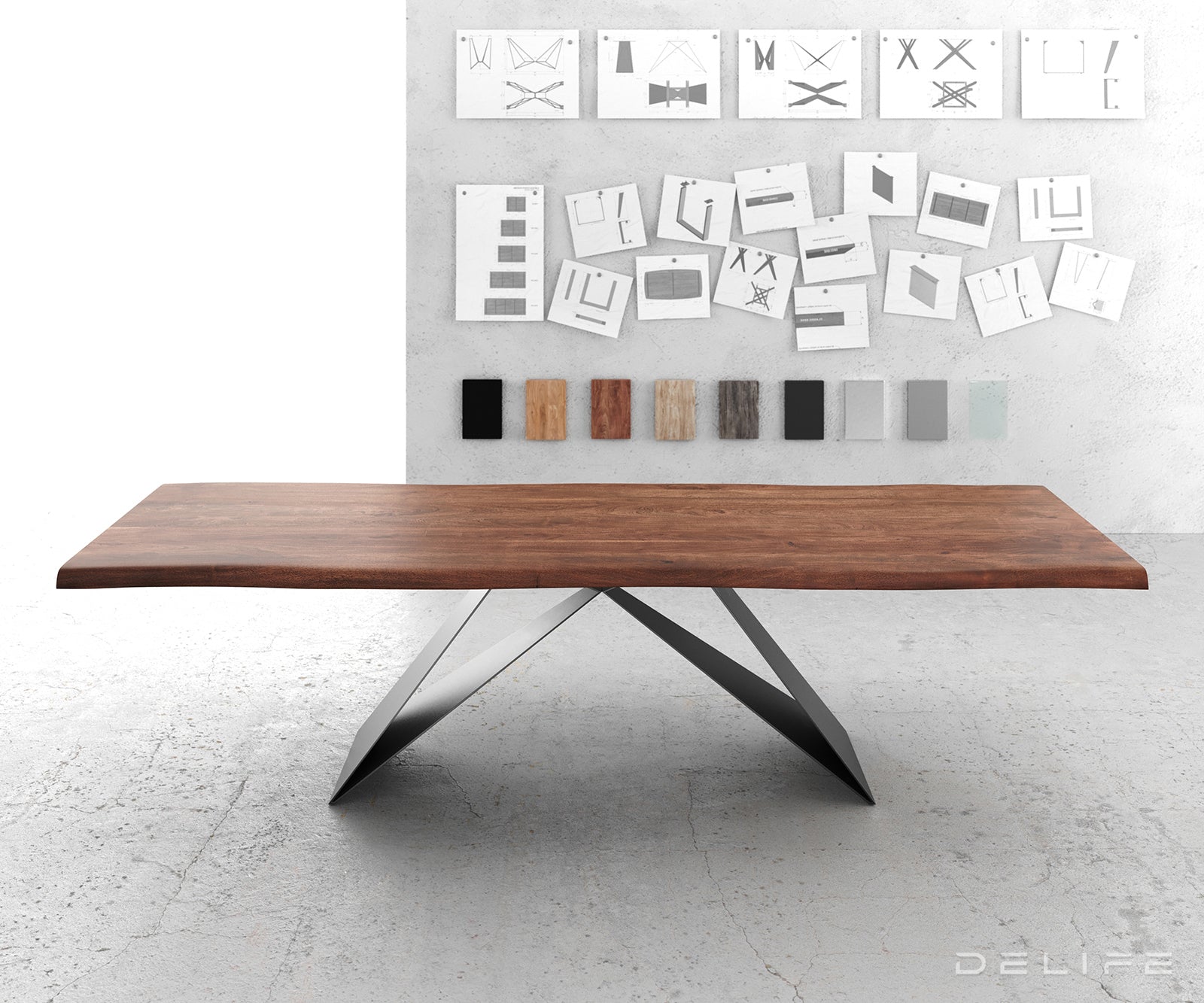 Blagovaonski stol Edge, Materijal: Bagrem, Debljina ploče: 5,5cm