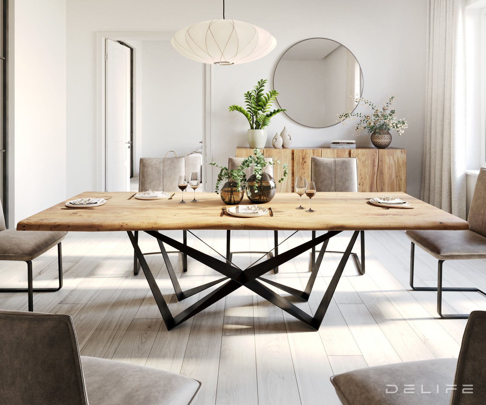 Blagovaonski stol Edge, Materijal: Bagrem, Debljina ploče: 3,5cm