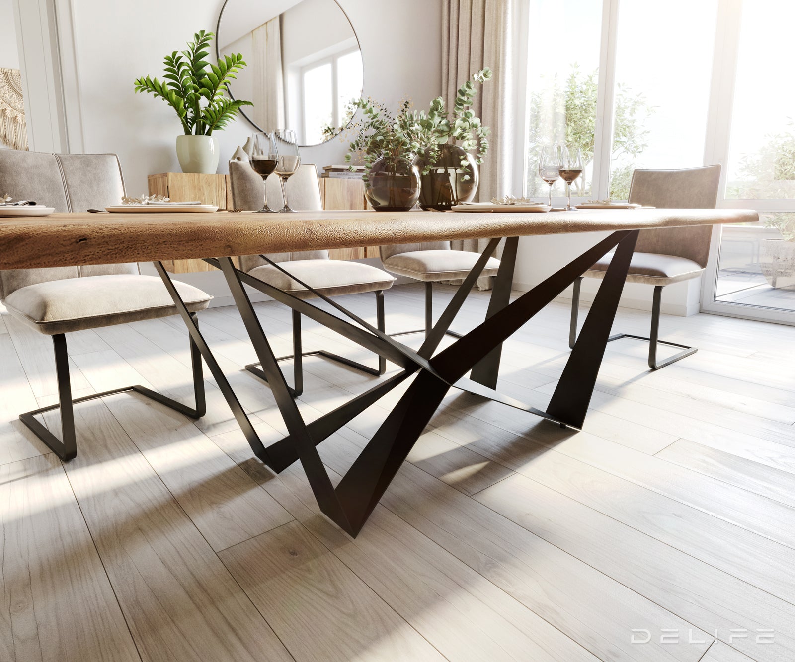 Blagovaonski stol Edge, Materijal: Bagrem, Debljina ploče: 3,5cm