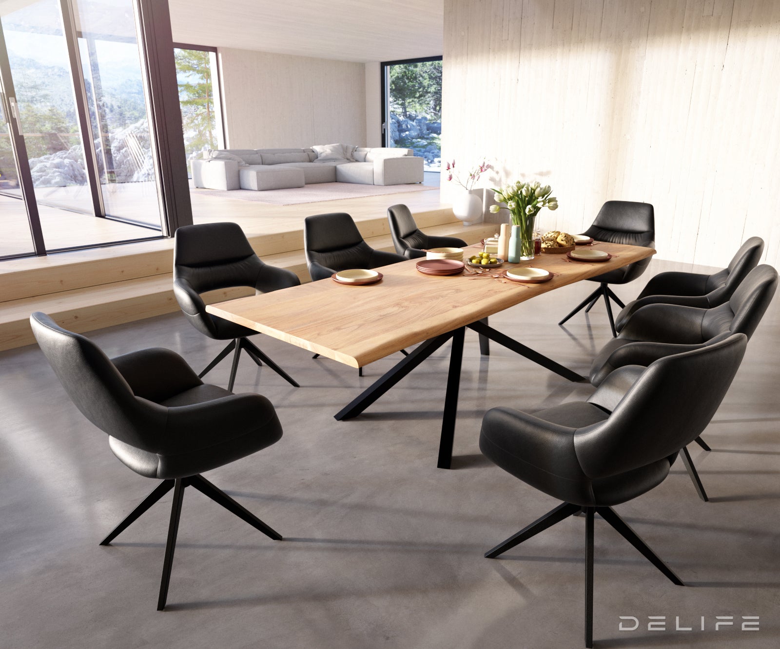 Blagovaonski stol Edge, Materijal: Bagrem, Debljina ploče: 3,5cm