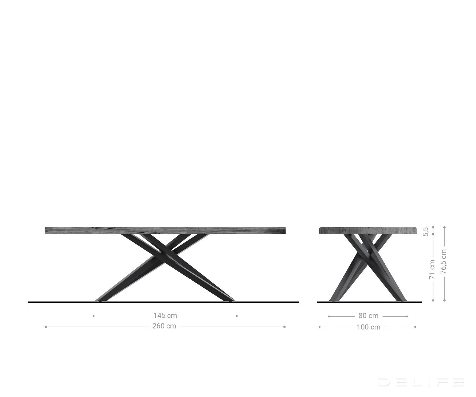 Blagovaonski stol Edge, Materijal: Bagrem, Debljina ploče: 3,5cm