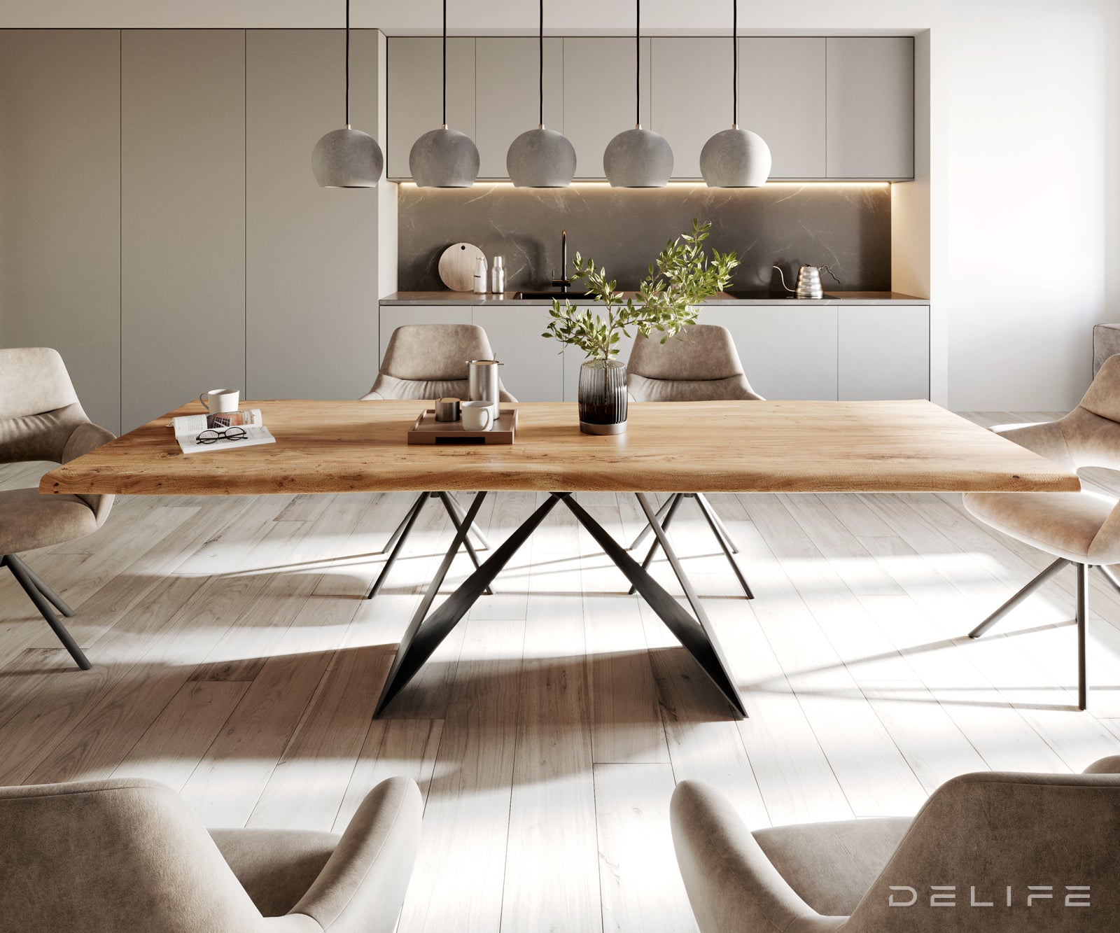 Blagovaonski stol Edge, Materijal: Bagrem, Debljina ploče: 3,5cm