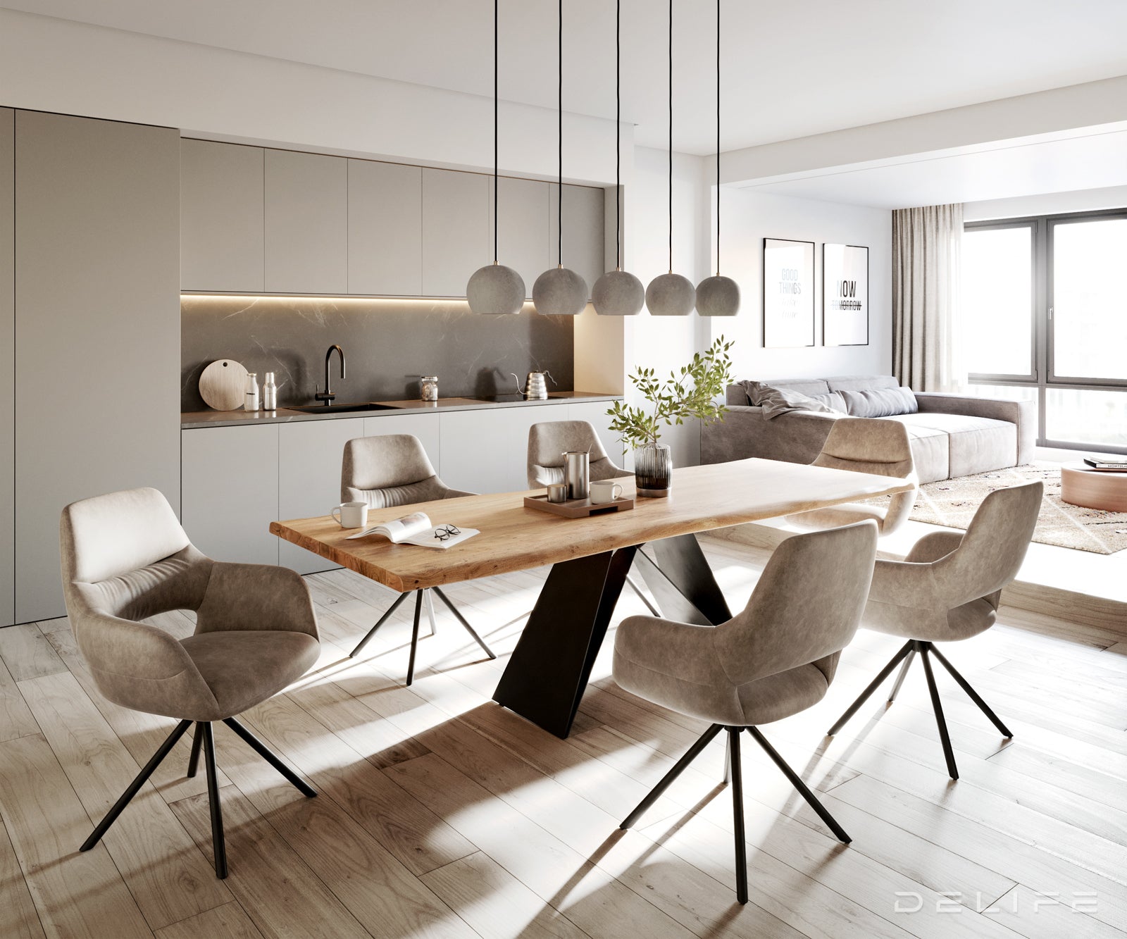 Blagovaonski stol Edge, Materijal: Bagrem, Debljina ploče: 3,5cm