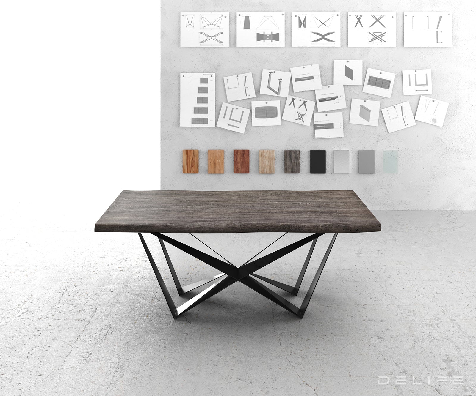 Blagovaonski stol Edge, Materijal: Bagrem, Debljina ploče: 5,5cm