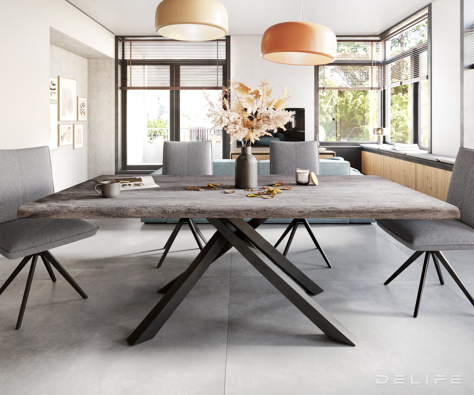 Blagovaonski stol Edge, Materijal: Bagrem, Debljina ploče: 5,5cm