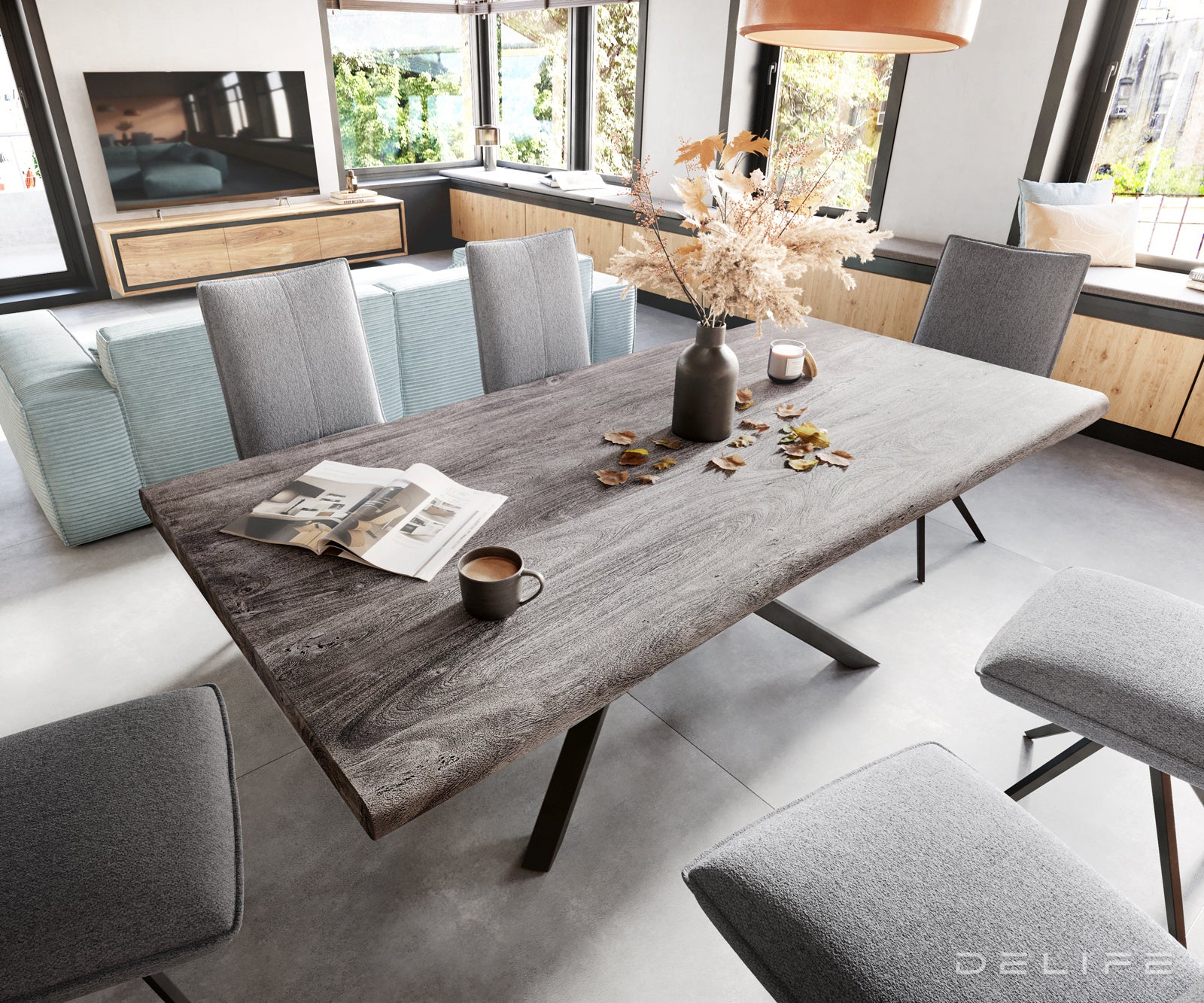 Blagovaonski stol Edge, Materijal: Bagrem, Debljina ploče: 5,5cm