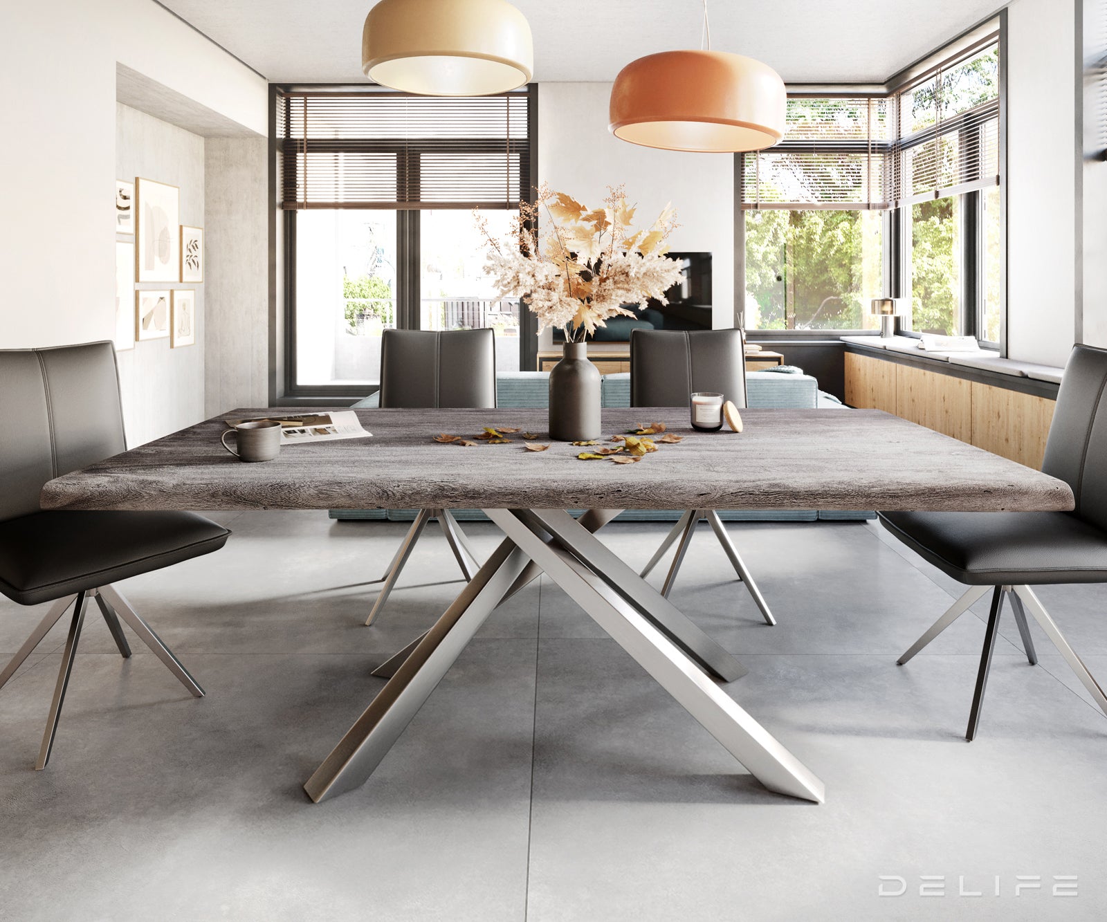 Blagovaonski stol Edge, Materijal: Bagrem, Debljina ploče: 5,5cm