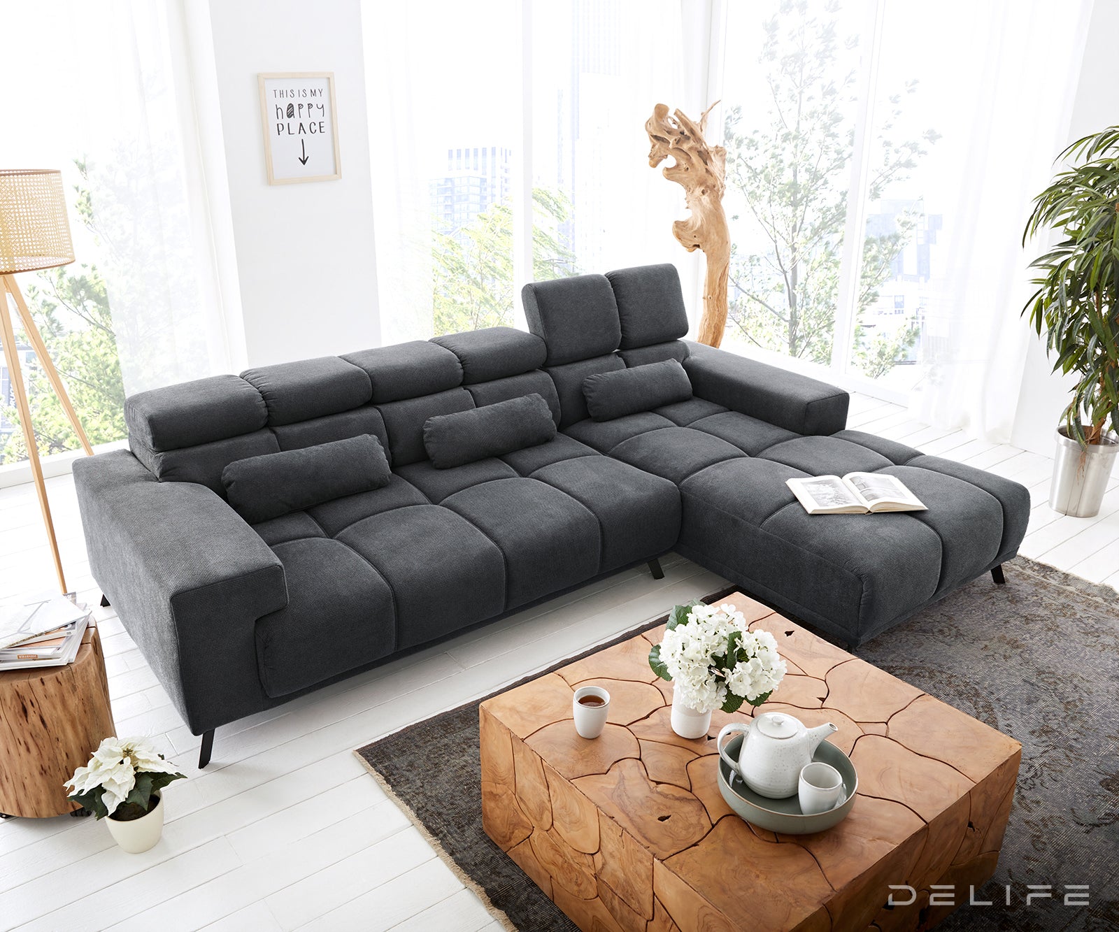 Kutna garnitura Ordino 284x200cm, Materijal: Mikrofibra