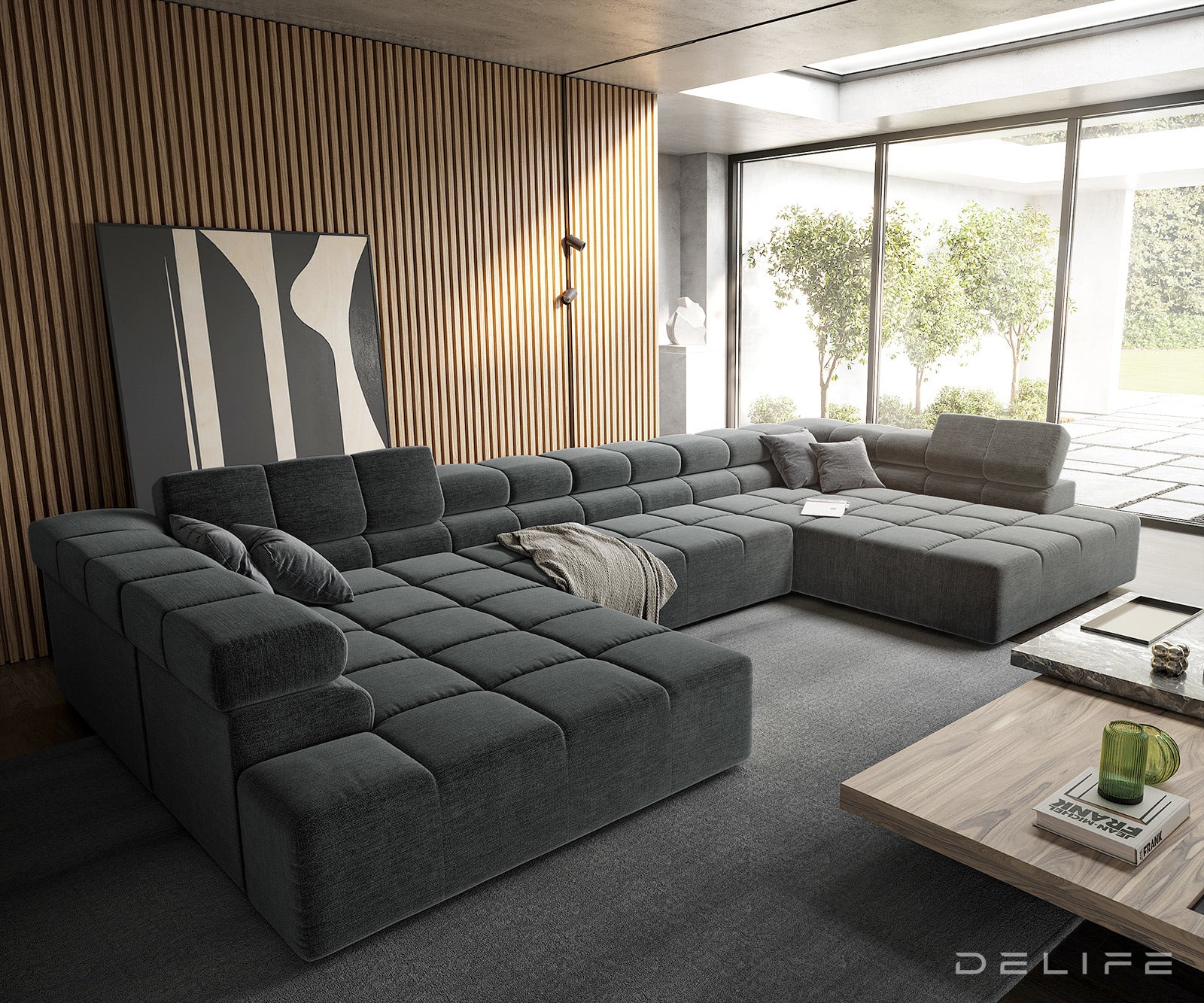 Kutna garnitura Phia 433x220cm, Materijal: Velur