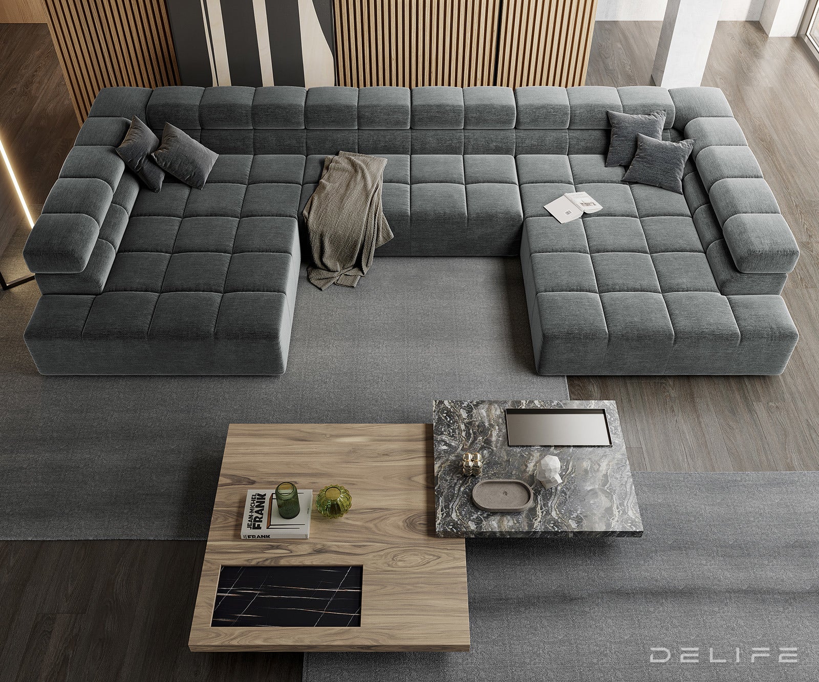 Kutna garnitura Phia 433x220cm, Materijal: Velur