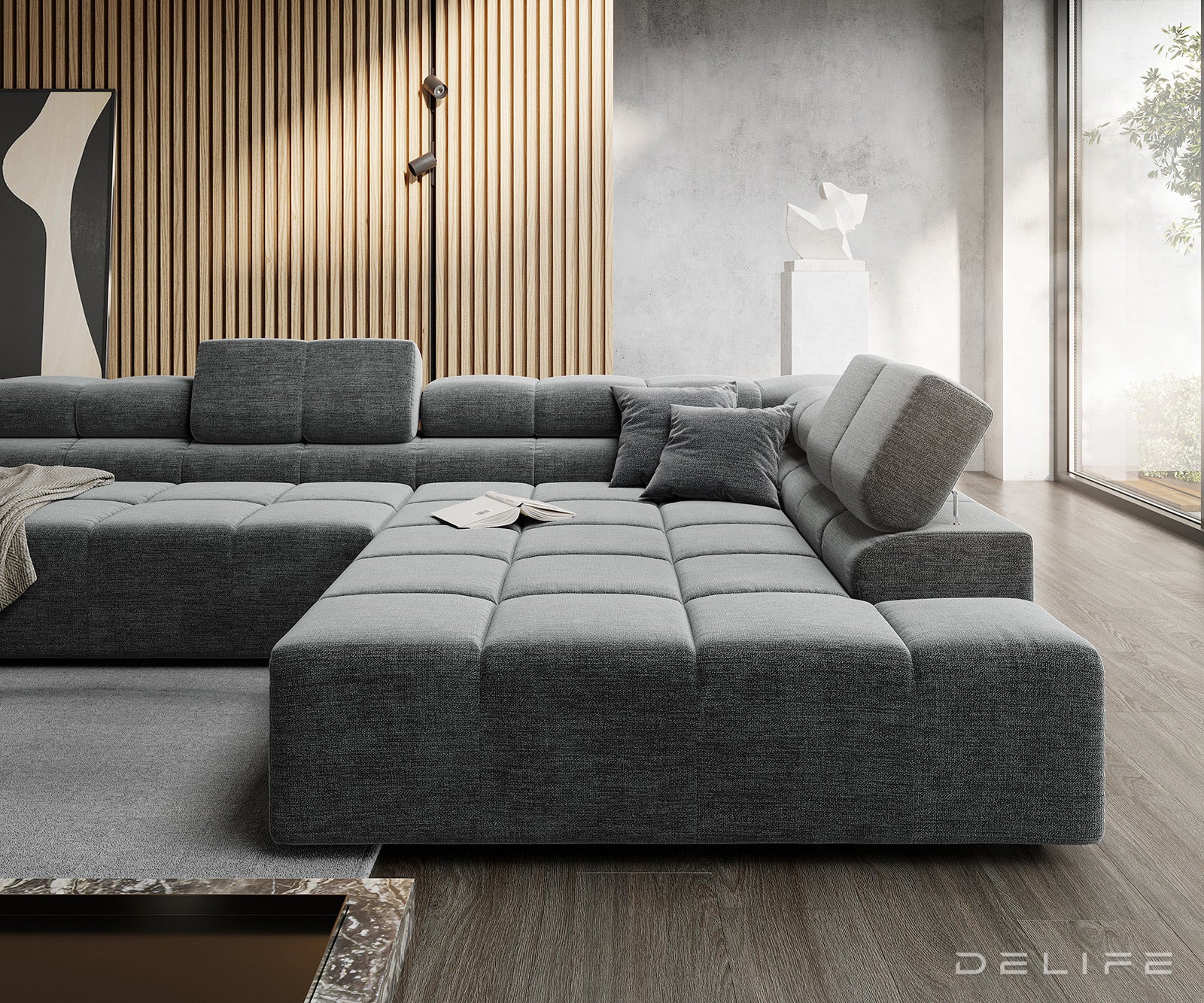 Kutna garnitura Phia 433x220cm, Materijal: Velur