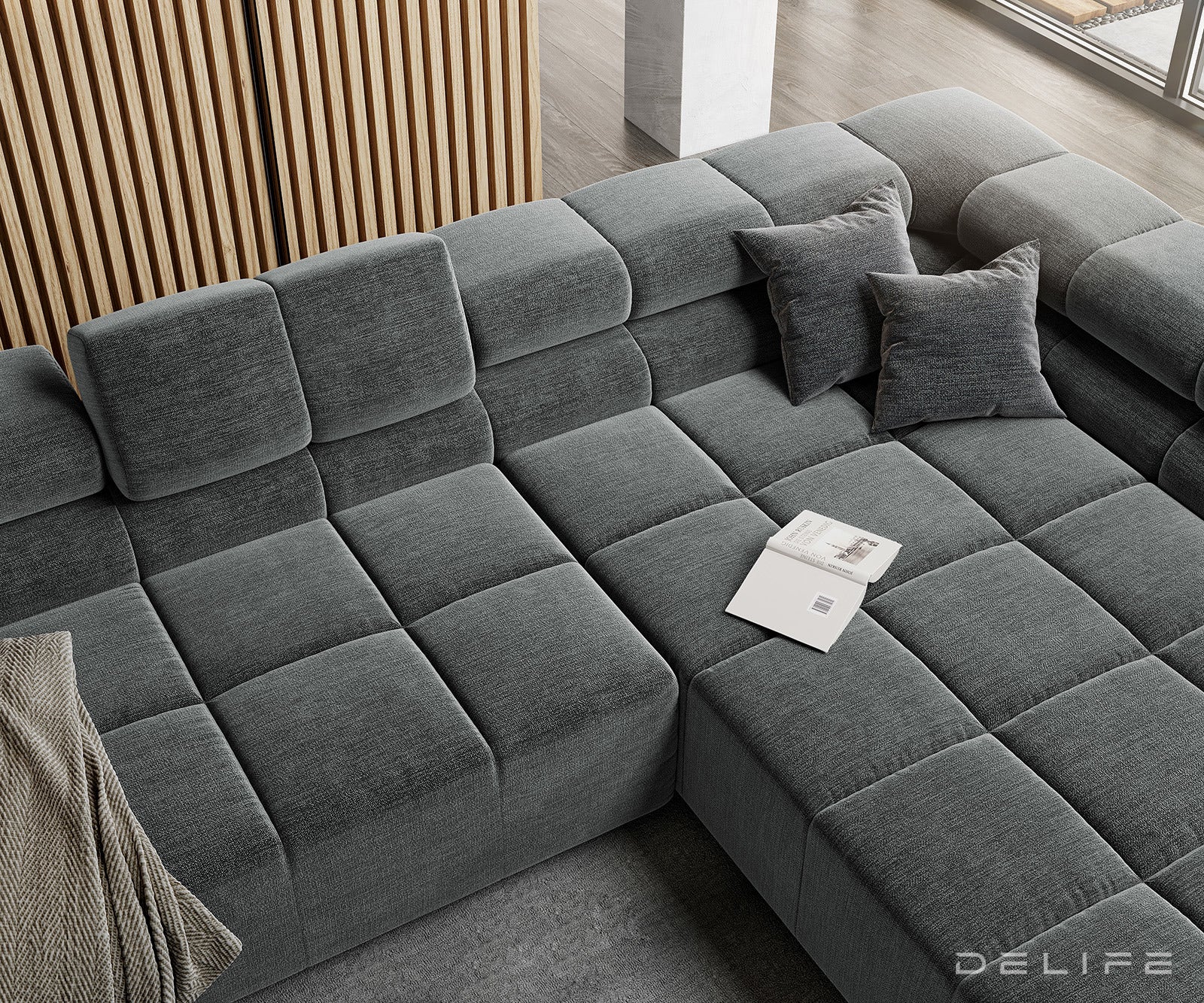 Kutna garnitura Phia 433x220cm, Materijal: Velur