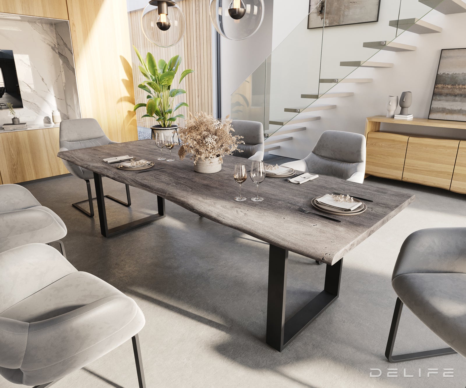 Blagovaonski stol Edge, Materijal: Bagrem, Debljina ploče: 3,5cm