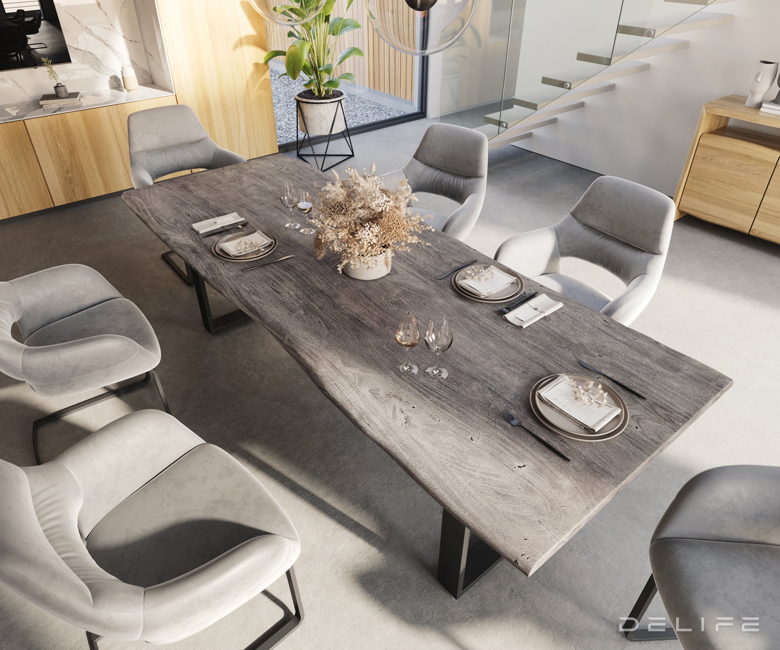 Blagovaonski stol Edge, Materijal: Bagrem, Debljina ploče: 3,5cm