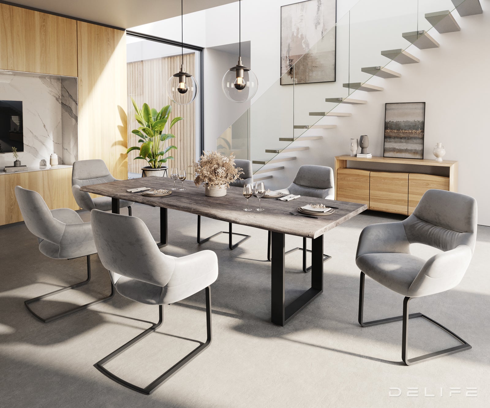 Blagovaonski stol Edge, Materijal: Bagrem, Debljina ploče: 3,5cm